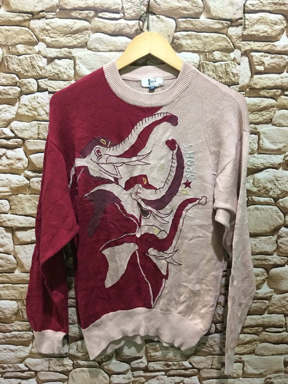 Vintage Vintage Animal Illustration polo sweater knitwear design Size US L / EU 52-54 / 3 - 1 Thumbnail