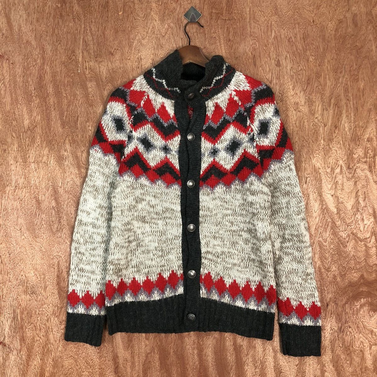 Homespun Knitwear Purple & Yellow Multicolor Knit Sweater cardigan #c816 Size US S / EU 44-46 / 1 - 3 Thumbnail