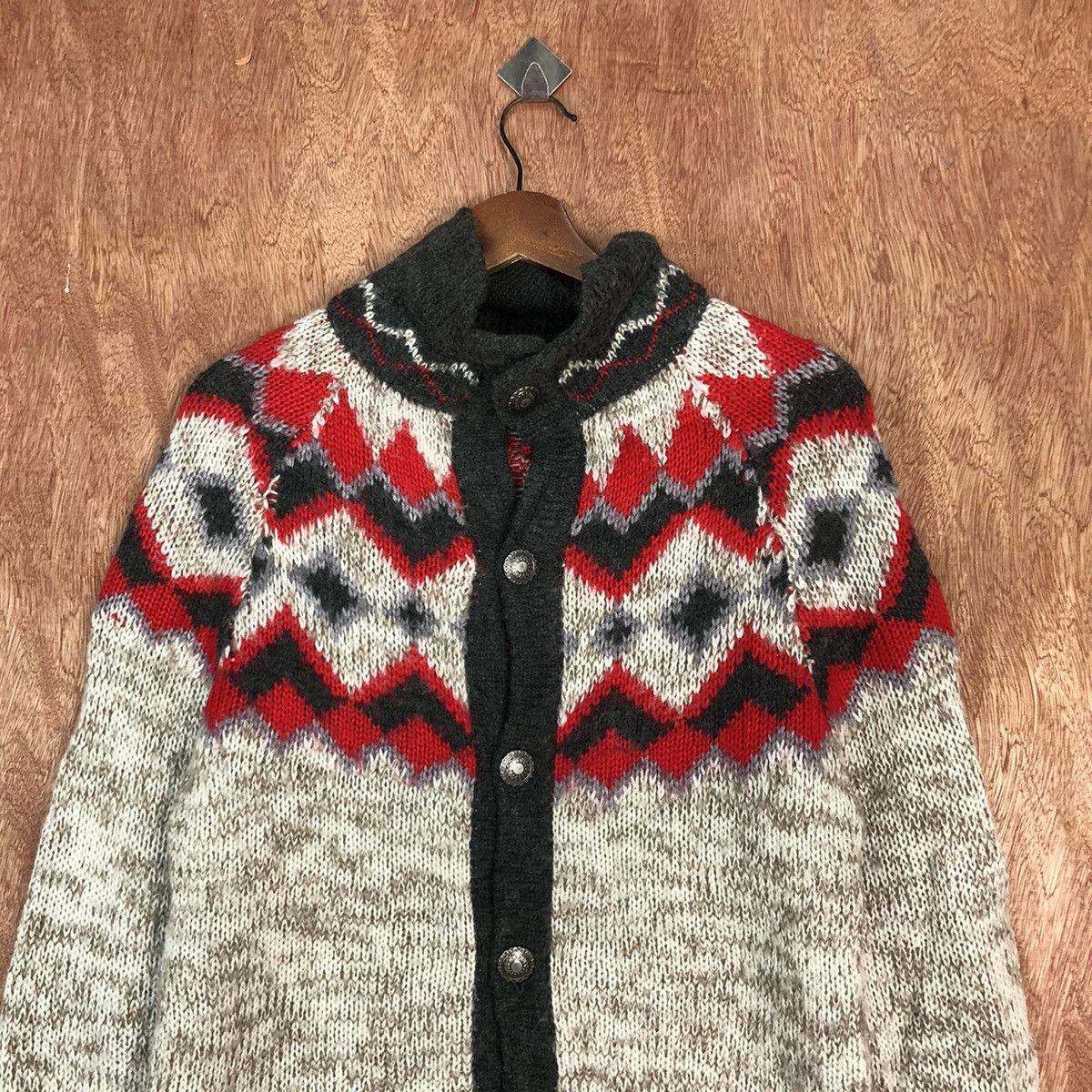 Homespun Knitwear Purple & Yellow Multicolor Knit Sweater cardigan #c816 Size US S / EU 44-46 / 1 - 2 Thumbnail