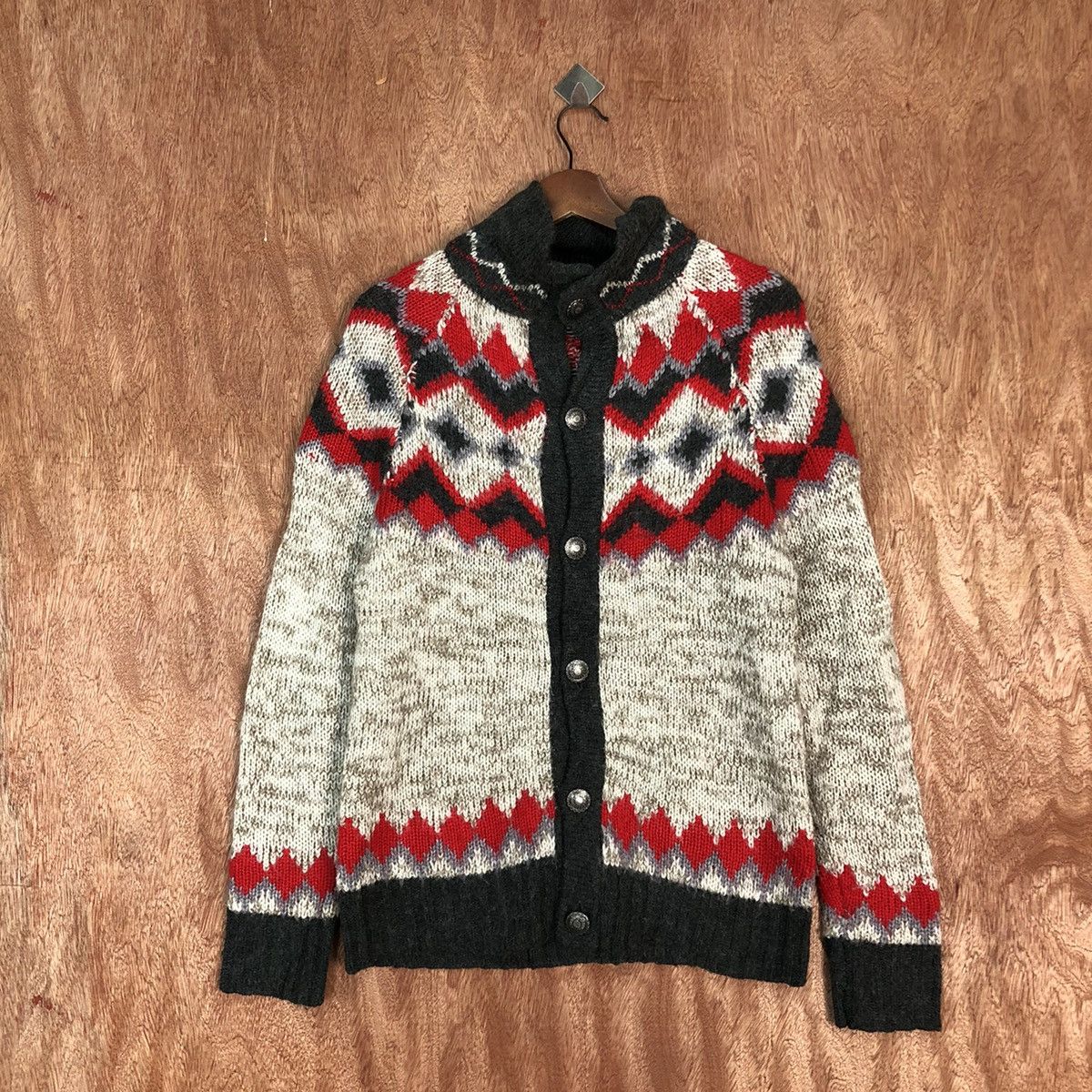 Homespun Knitwear Purple & Yellow Multicolor Knit Sweater cardigan 