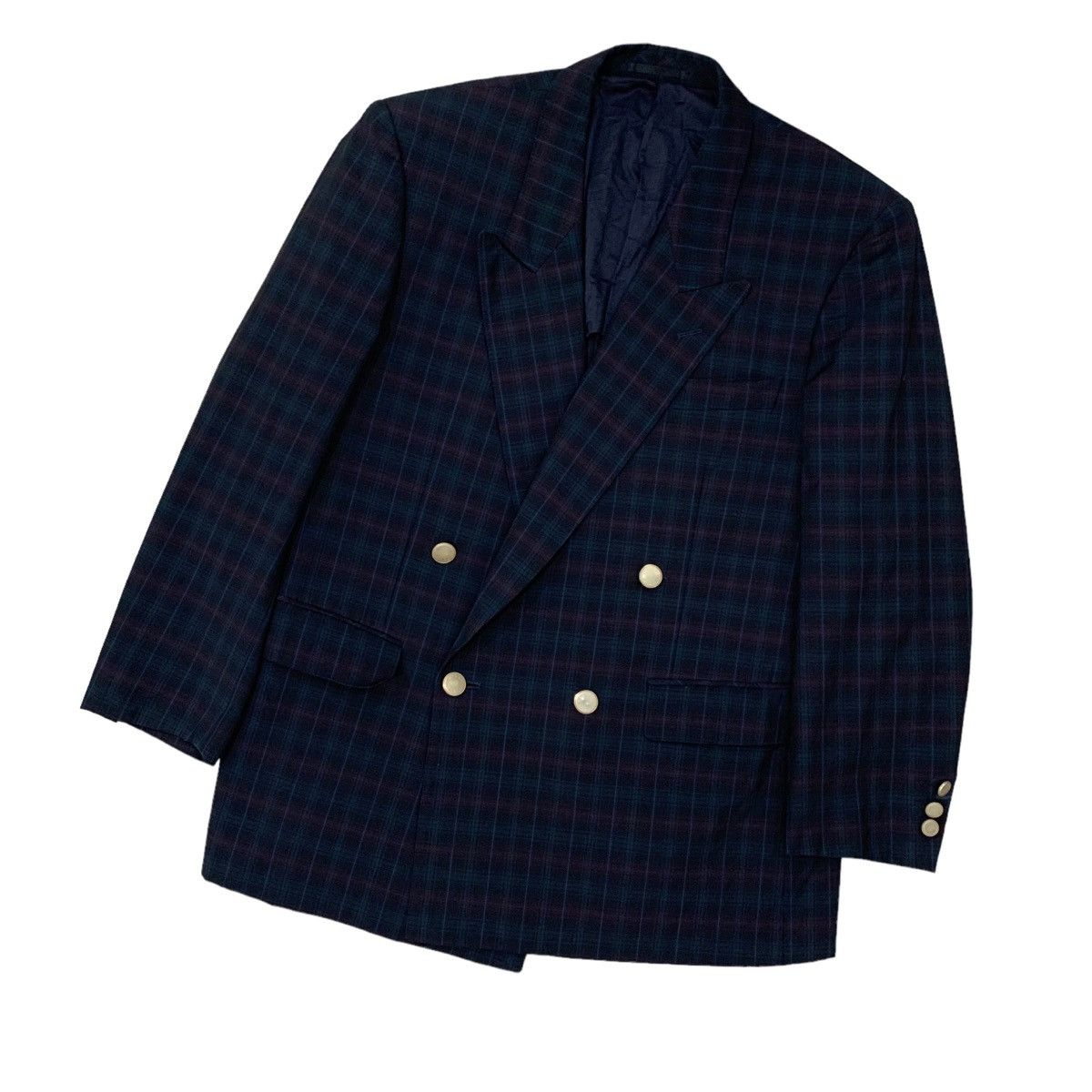 Lanvin Lanvin Paris Wool Checkered Double Breasted Blazer Jacket Size US S / EU 44-46 / 1 - 4 Thumbnail