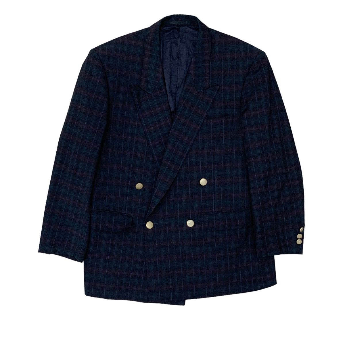Lanvin Lanvin Paris Wool Checkered Double Breasted Blazer Jacket Size US S / EU 44-46 / 1 - 1 Thumbnail