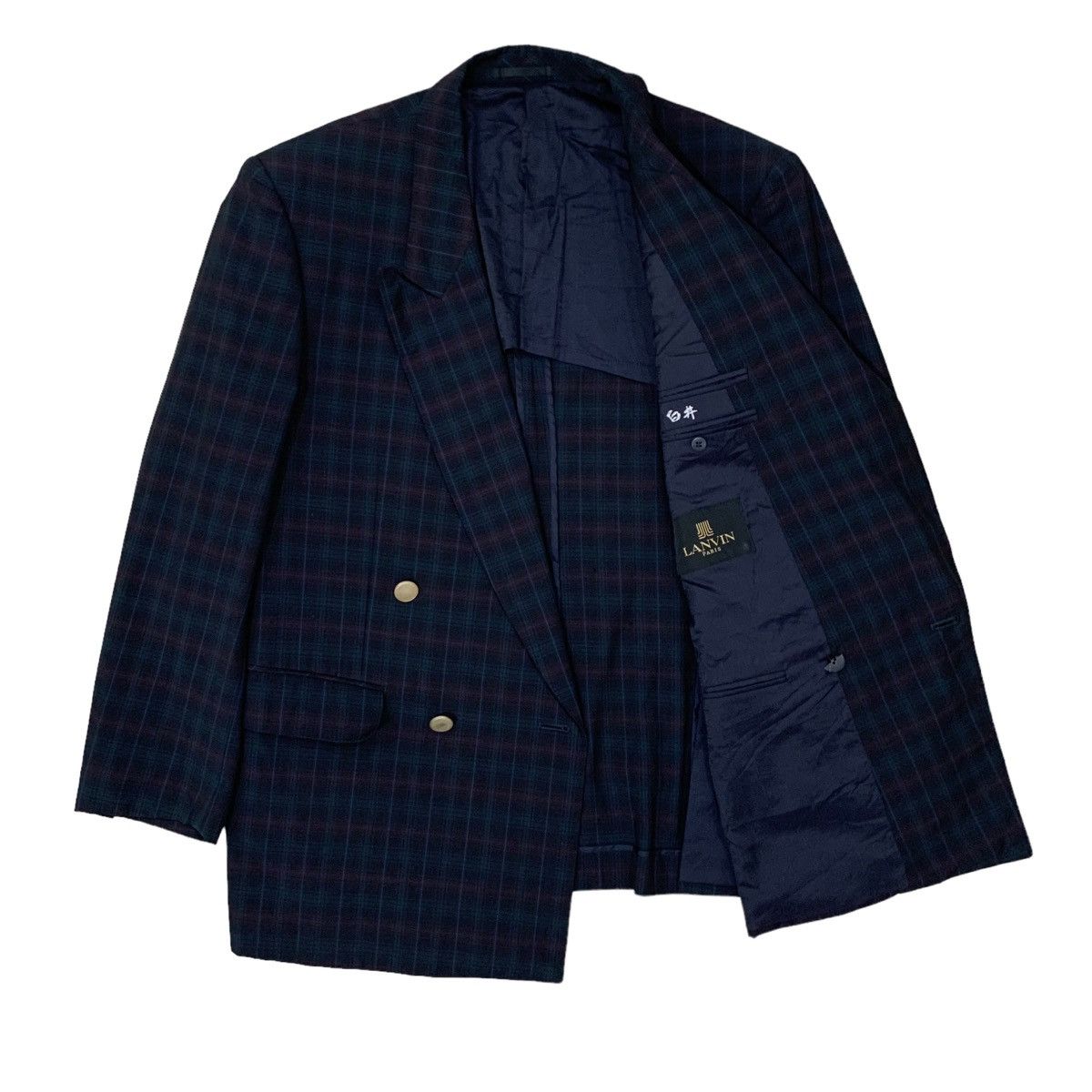 Lanvin Lanvin Paris Wool Checkered Double Breasted Blazer Jacket Size US S / EU 44-46 / 1 - 5 Thumbnail