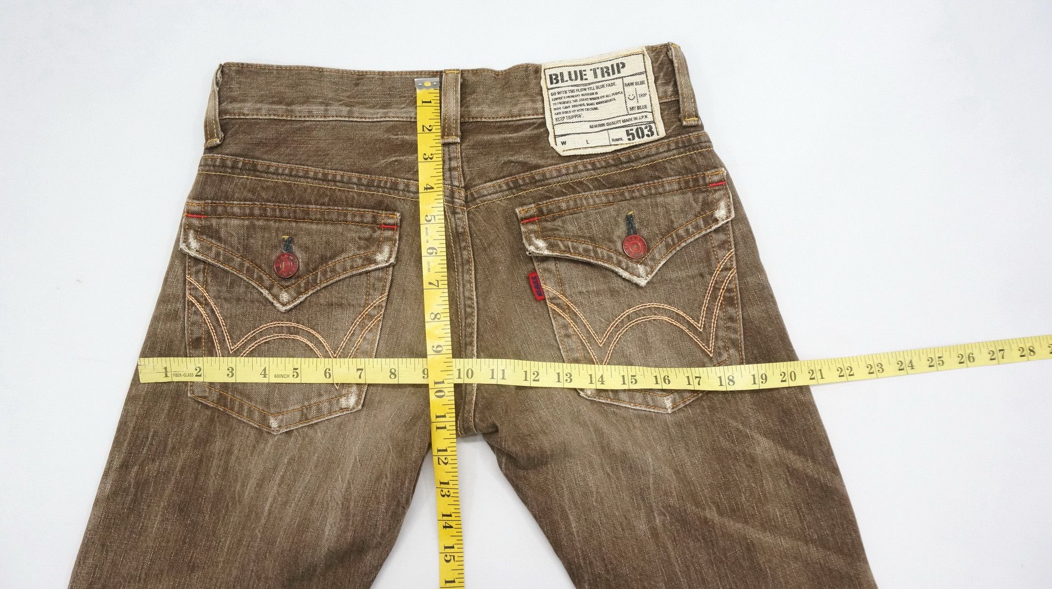 Edwin 🔥 Flare Vintage EDWIN 503 Japan Distressed Brown Jeans W30 Size US 30 / EU 46 - 17 Thumbnail