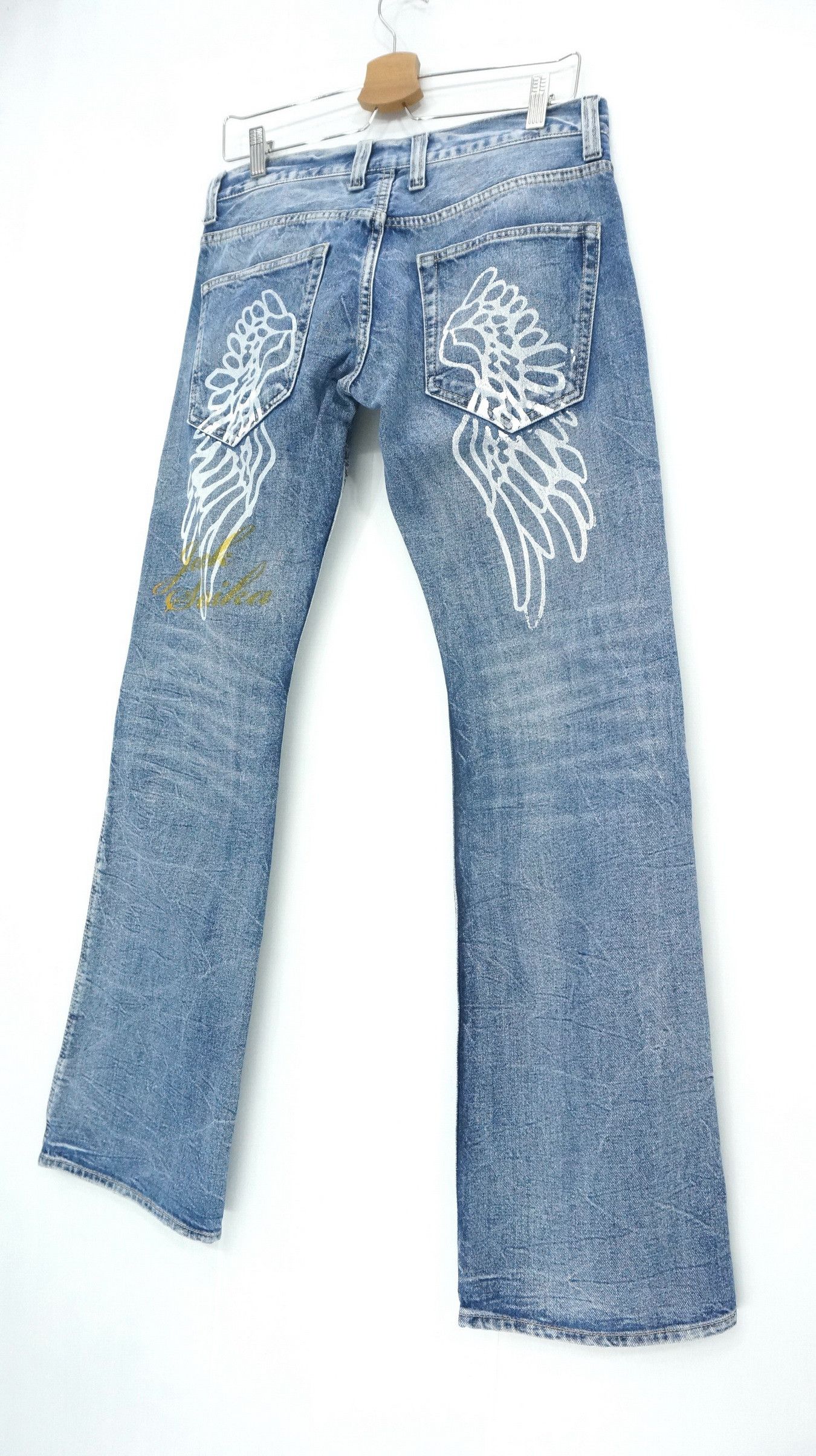 Hysteric Glamour 🔥 JACK SERIKA Vintage Wings Printed Flared Jeans Size US 30 / EU 46 - 1 Thumbnail