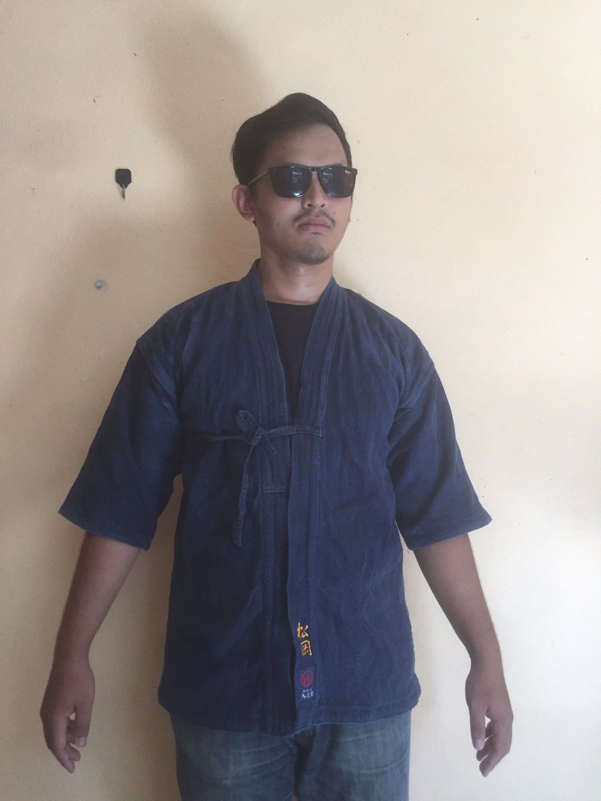 Indigo RARE VINTAGE 80s KIMONO INDIGO BLUE DENIM Size US M / EU 48-50 / 2 - 1 Thumbnail