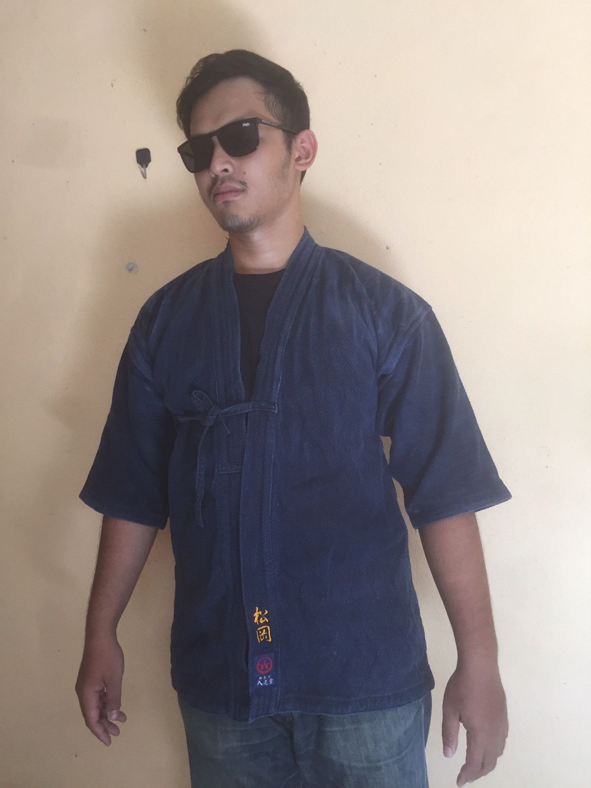 Indigo RARE VINTAGE 80s KIMONO INDIGO BLUE DENIM Size US M / EU 48-50 / 2 - 3 Thumbnail