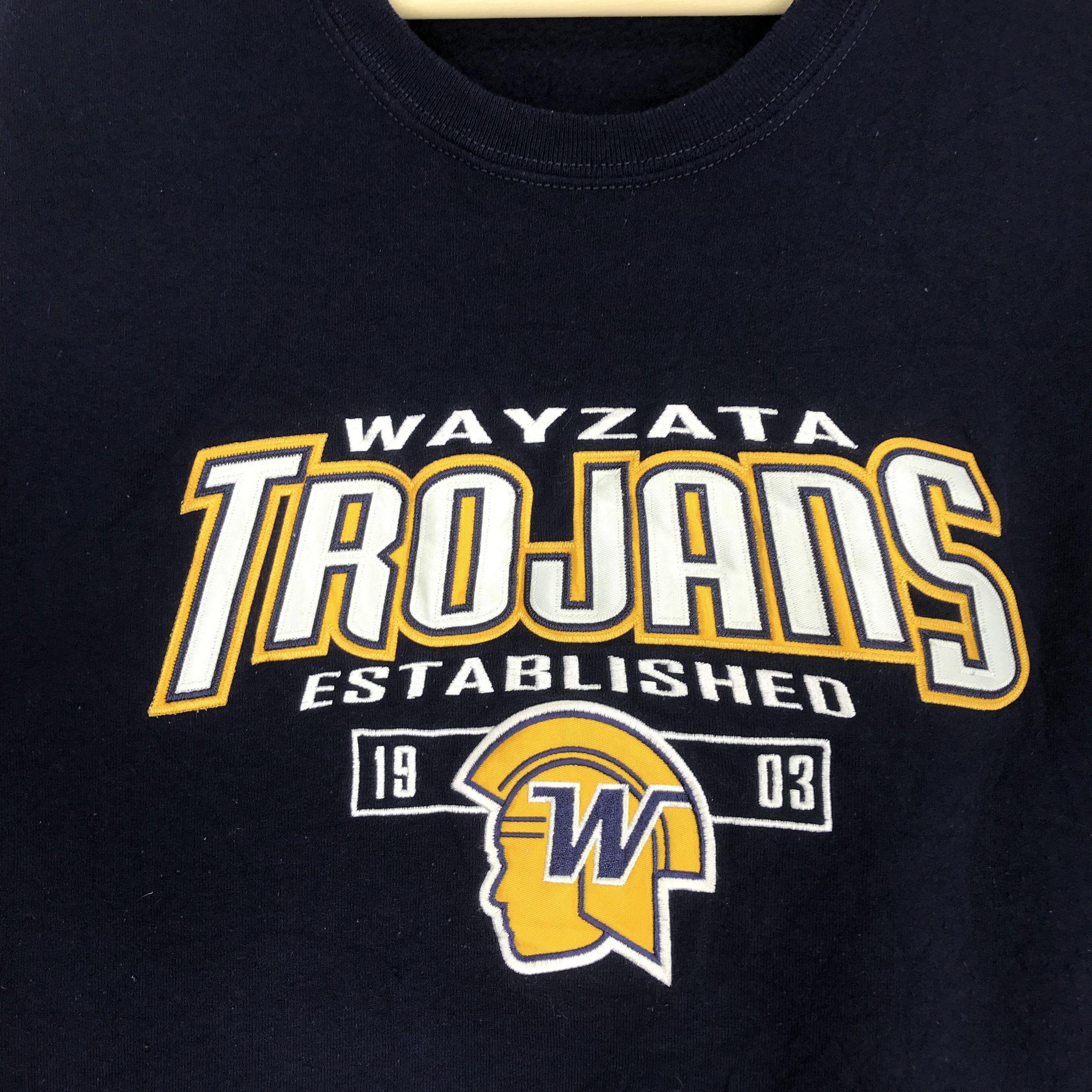 Jerzees Vintage Wayzata Trojans Big Logo Sweatshirts Sportswear Size US L / EU 52-54 / 3 - 5 Thumbnail