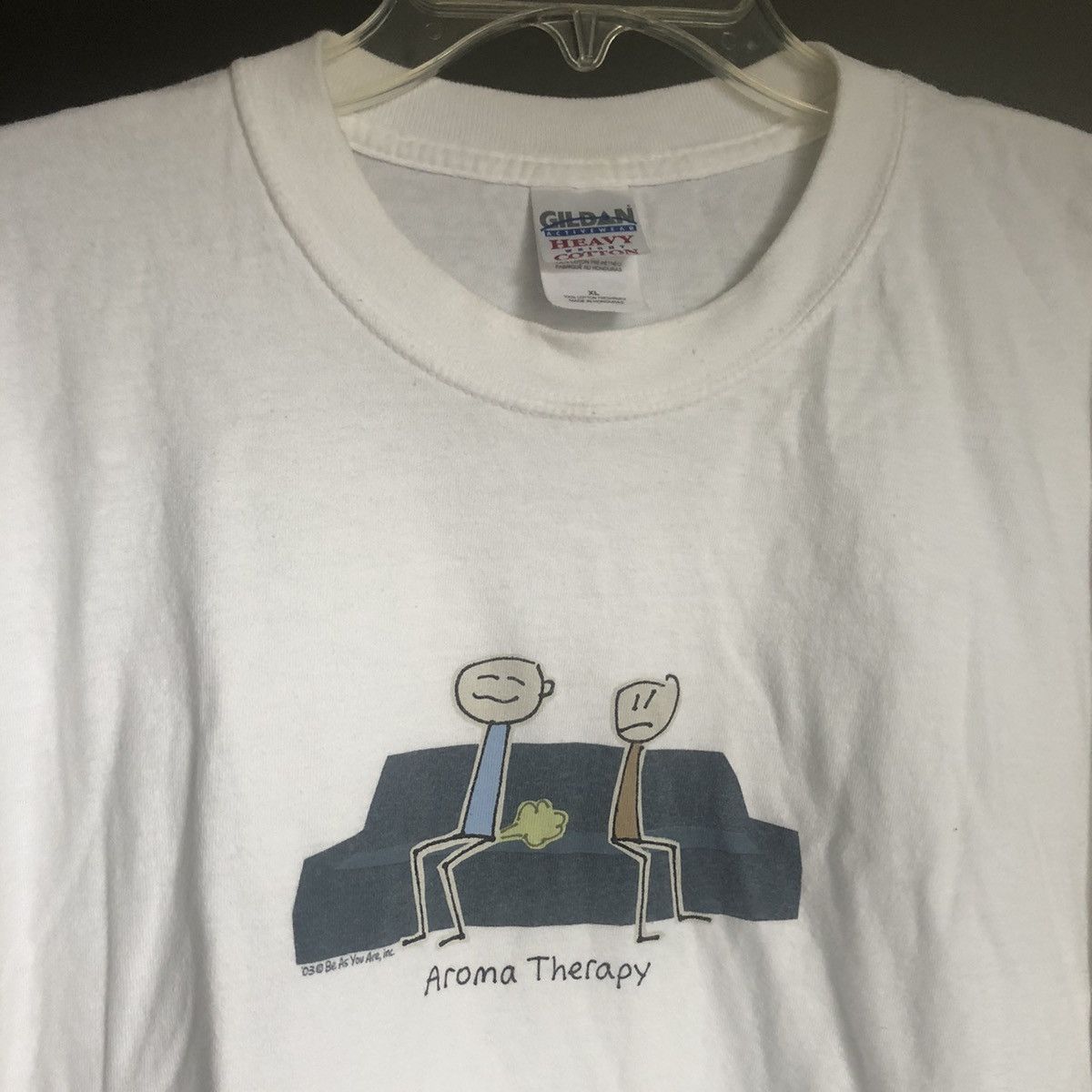 Vintage Vintage 00s Be As You Are Aroma Therapy Fart Parody Logo Tee Size US XL / EU 56 / 4 - 1 Thumbnail