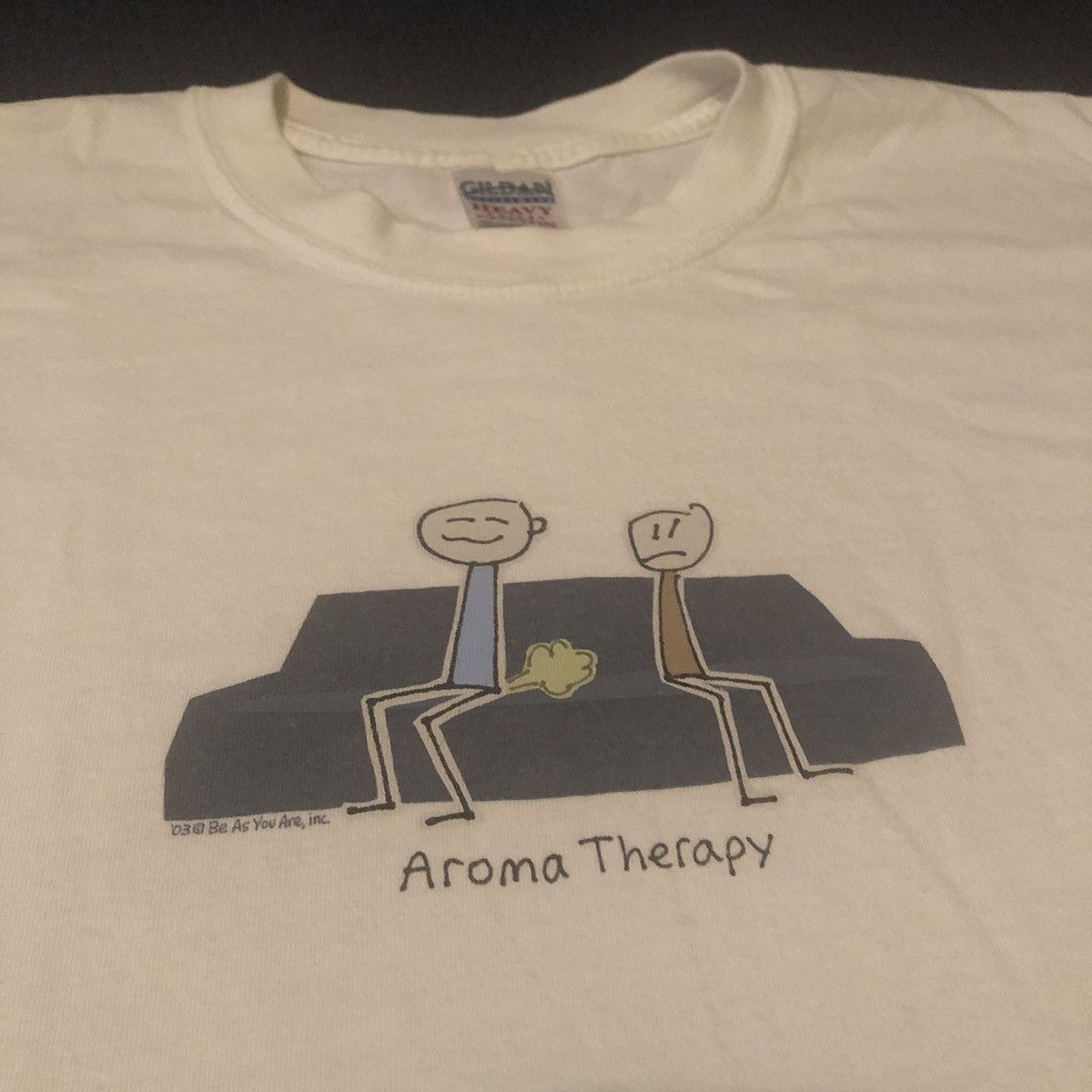 Vintage Vintage 00s Be As You Are Aroma Therapy Fart Parody Logo Tee Size US XL / EU 56 / 4 - 2 Thumbnail