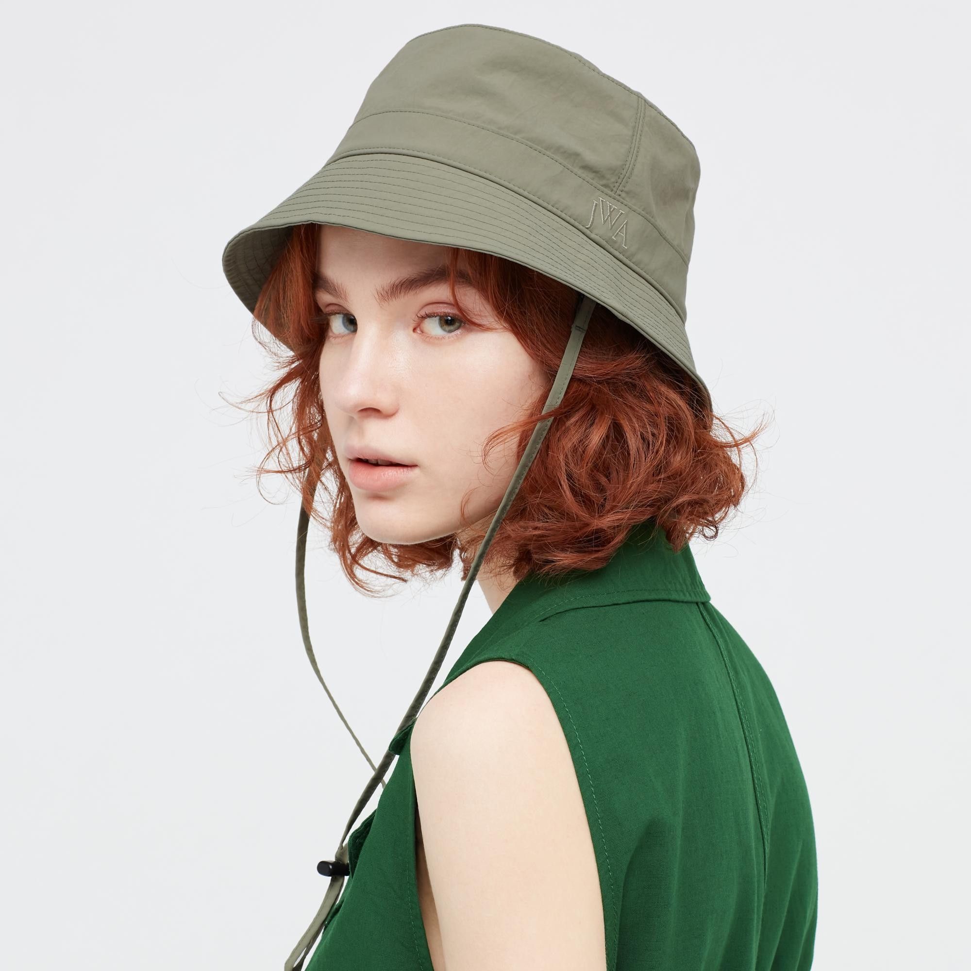JW Anderson × Uniqlo Olive Green Bucket Hat UV Protection Boonie Unisex Cap Size ONE SIZE - 7 Thumbnail