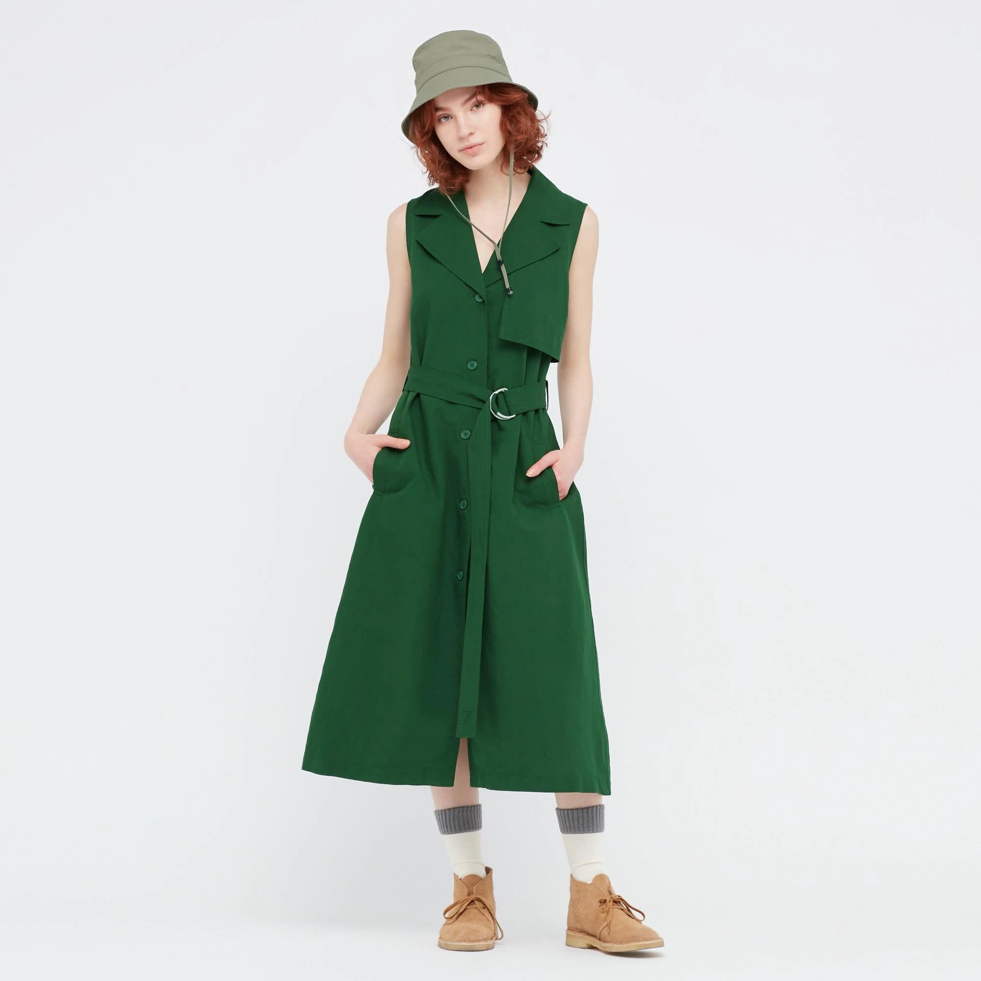 JW Anderson × Uniqlo Olive Green Bucket Hat UV Protection Boonie Unisex Cap Size ONE SIZE - 8 Thumbnail