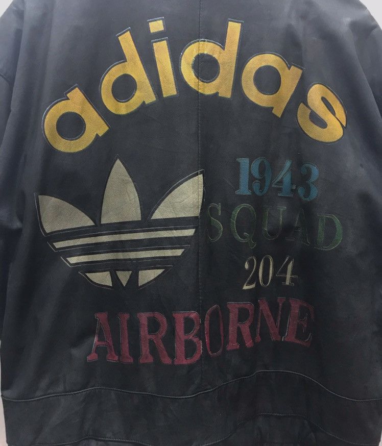 Adidas Vintage Adidas Airborne Squad 204 Leather Jacket Size US M / EU 48-50 / 2 - 4 Thumbnail