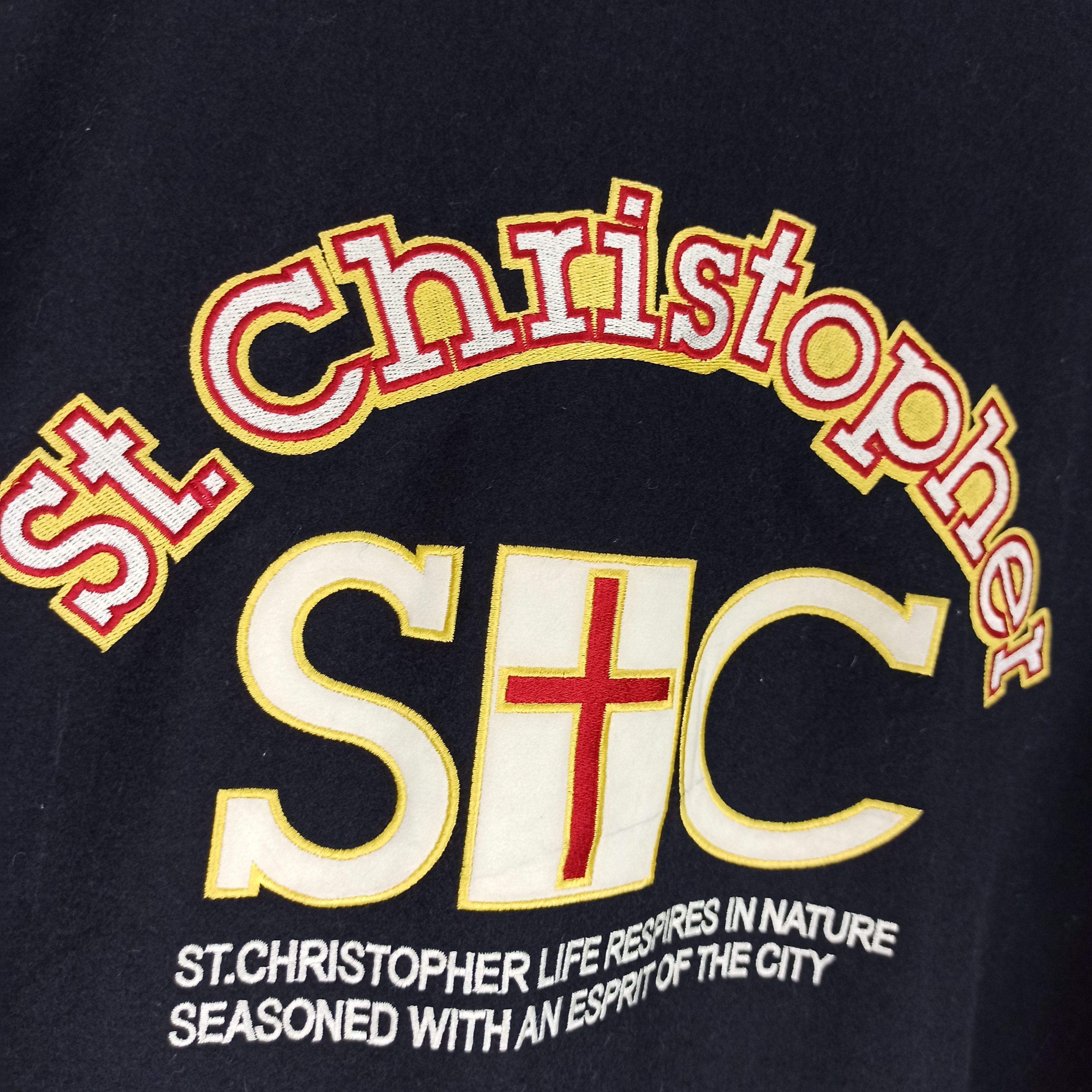 Japanese Brand 🔥Rare🔥 St.Christopher Varsity Jacket Embroidered Big Logo Size US L / EU 52-54 / 3 - 2 Thumbnail