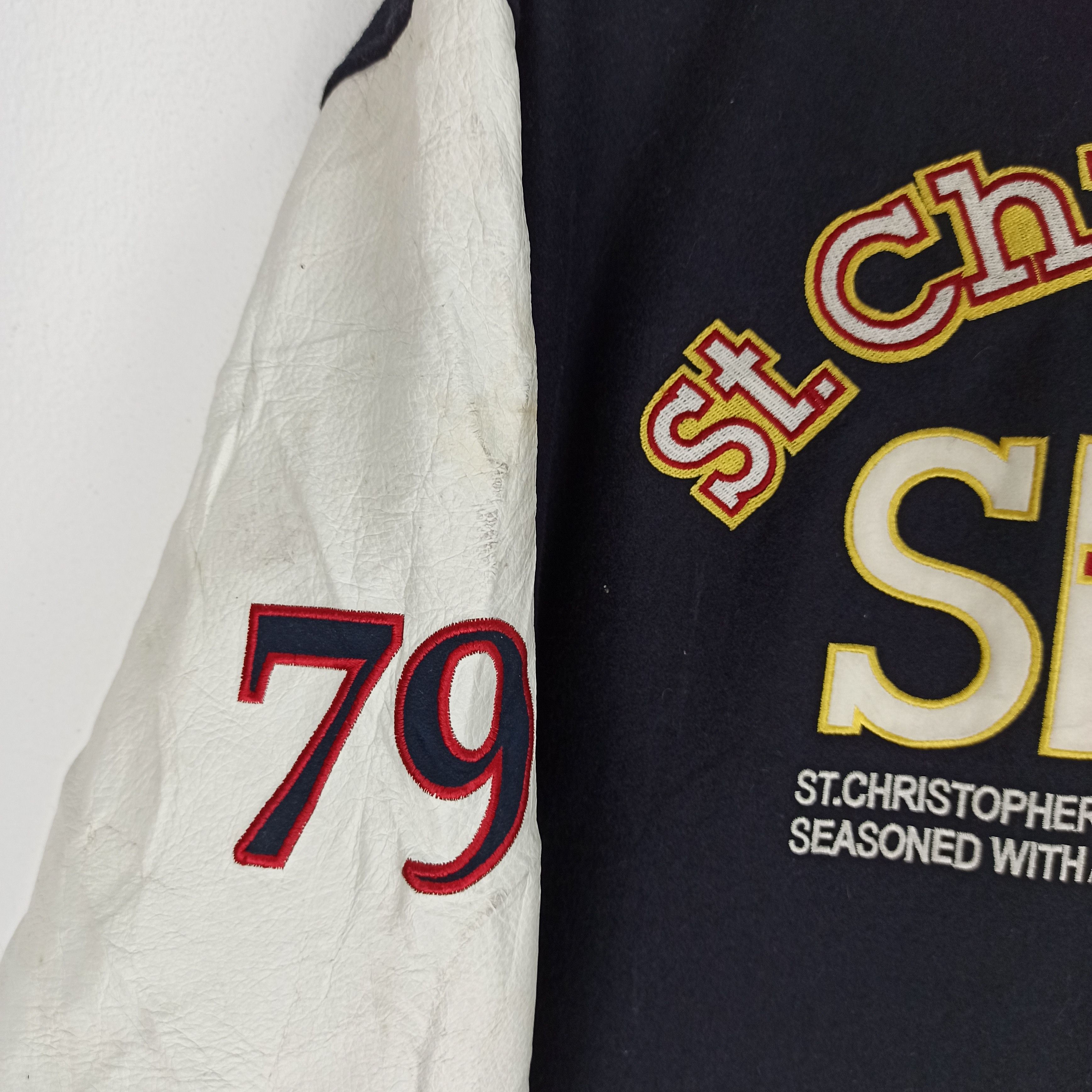 Japanese Brand 🔥Rare🔥 St.Christopher Varsity Jacket Embroidered Big Logo Size US L / EU 52-54 / 3 - 3 Thumbnail