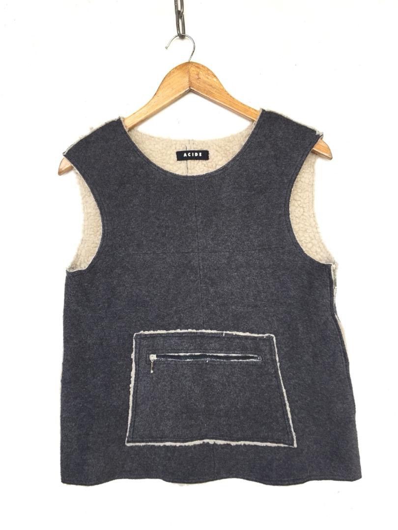 image of Vintage Acide Japan Vest in Grey, Men's (Size Small)