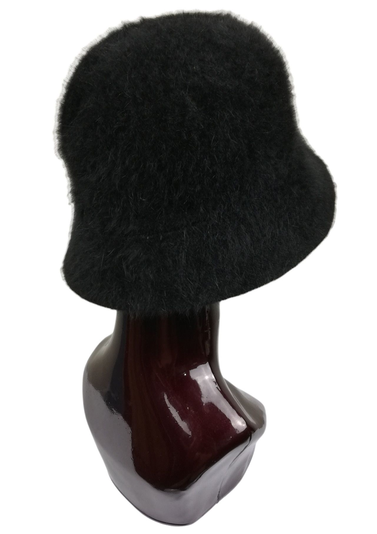Designer 🔥Azuh Black Furgora Genuine Angora Rabbit Fur Bucket Hat Size ONE SIZE - 6 Thumbnail