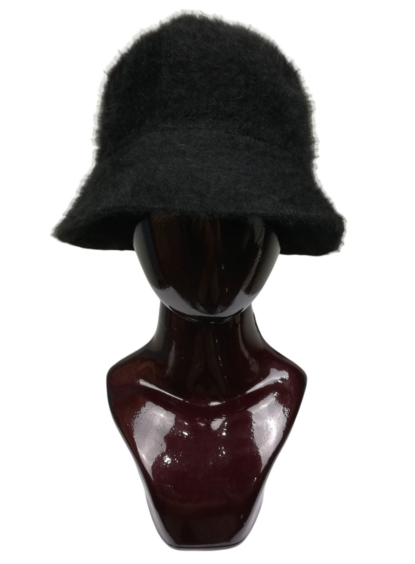 Designer 🔥Azuh Black Furgora Genuine Angora Rabbit Fur Bucket Hat Size ONE SIZE - 9 Thumbnail
