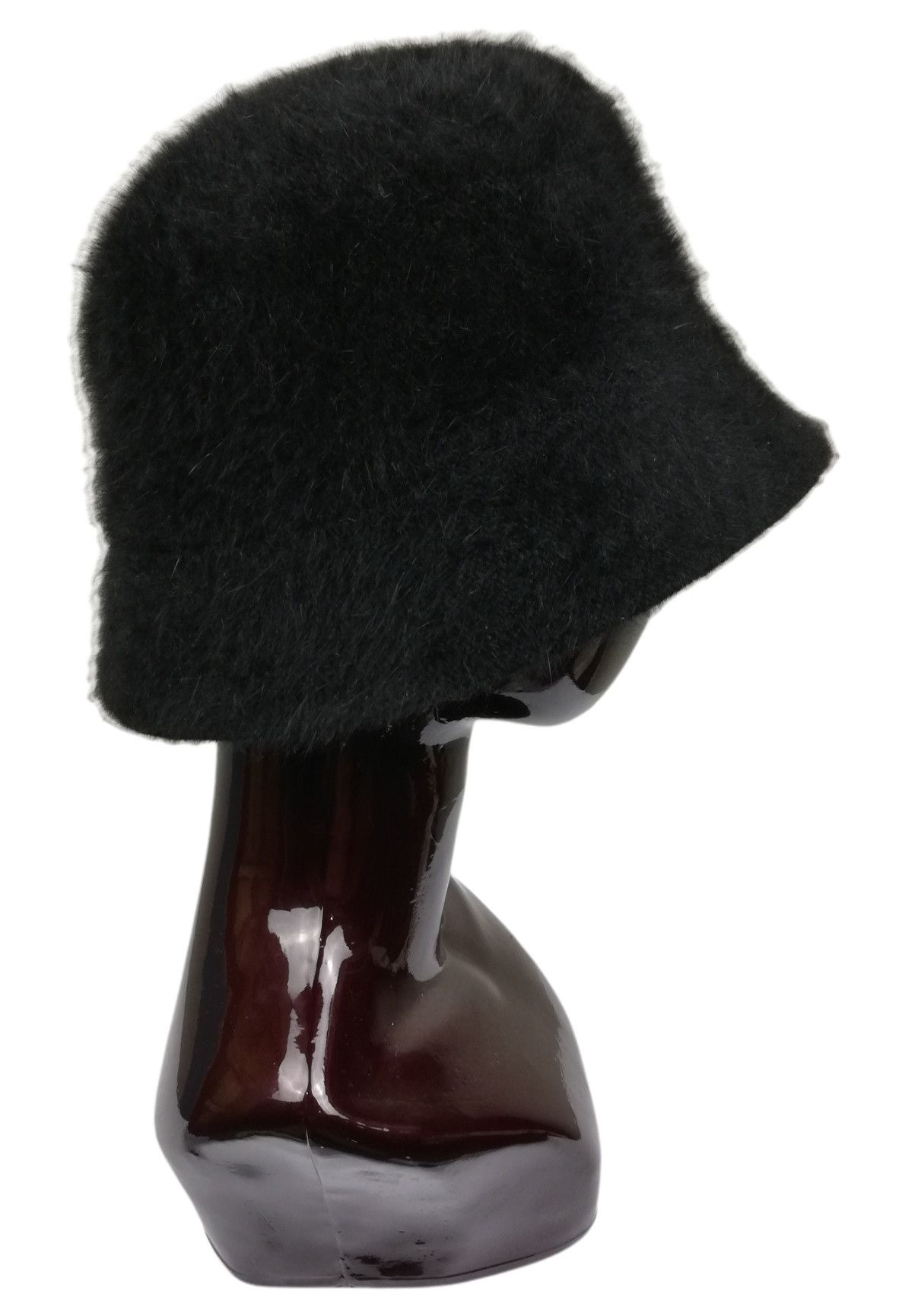 Designer 🔥Azuh Black Furgora Genuine Angora Rabbit Fur Bucket Hat Size ONE SIZE - 7 Thumbnail