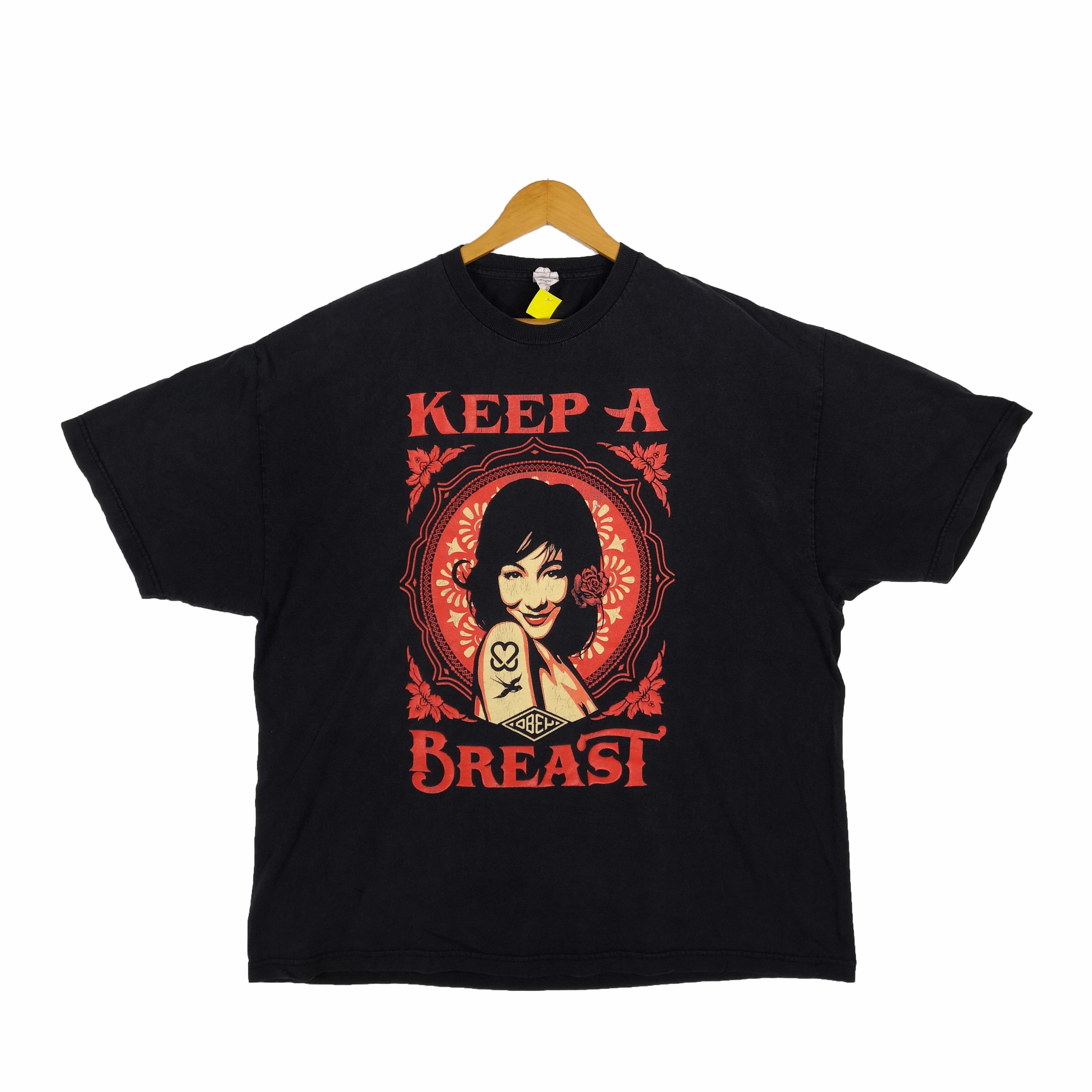Japanese Brand Vintage Keep a Breast T-Shirt Chick Nude Obey Tees Tops Size US XXL / EU 58 / 5 - 1 Thumbnail