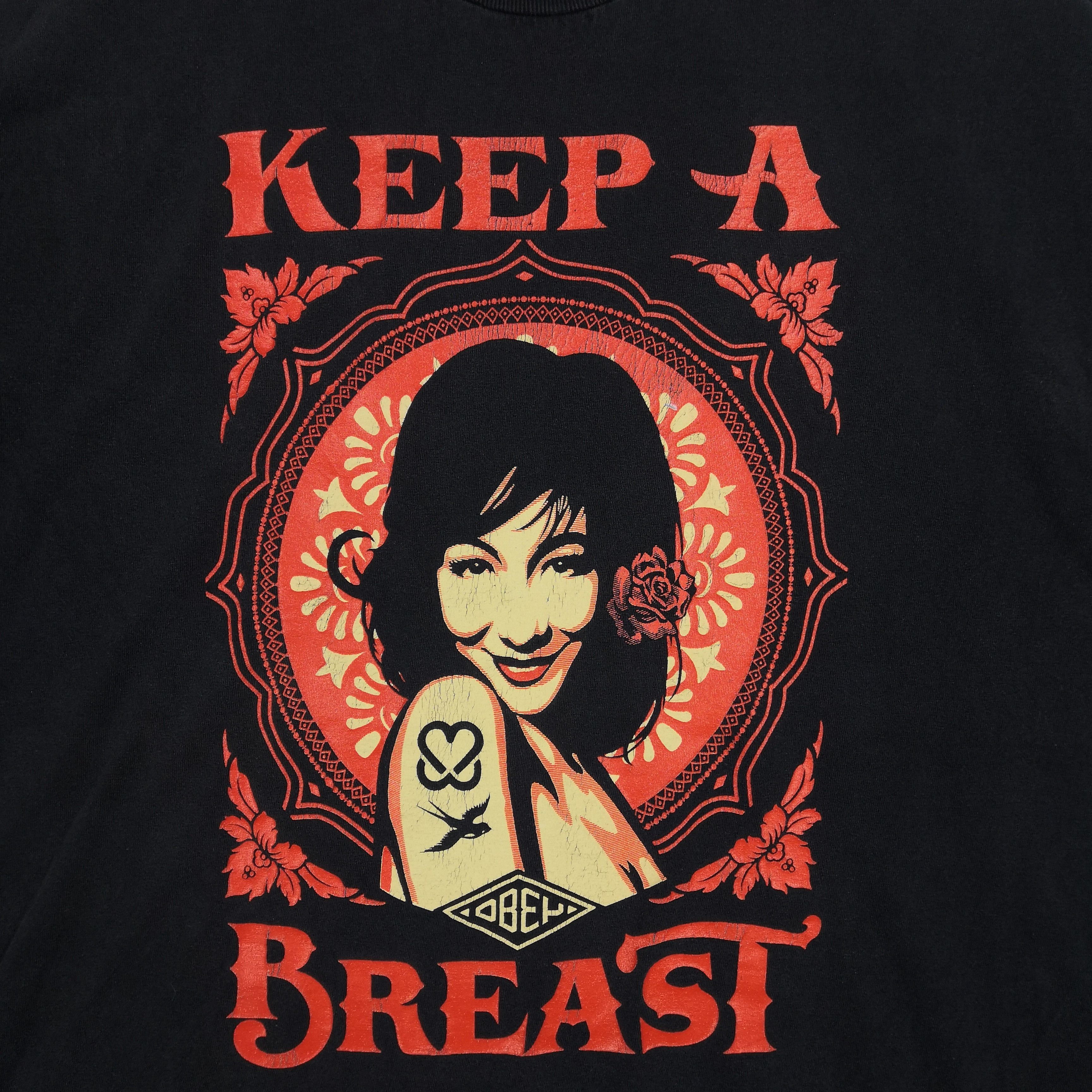 Japanese Brand Vintage Keep a Breast T-Shirt Chick Nude Obey Tees Tops Size US XXL / EU 58 / 5 - 3 Thumbnail
