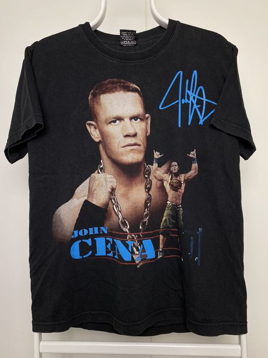 Vintage WWE John Cena signature vintage black T-shirt WWF Wrestling ...