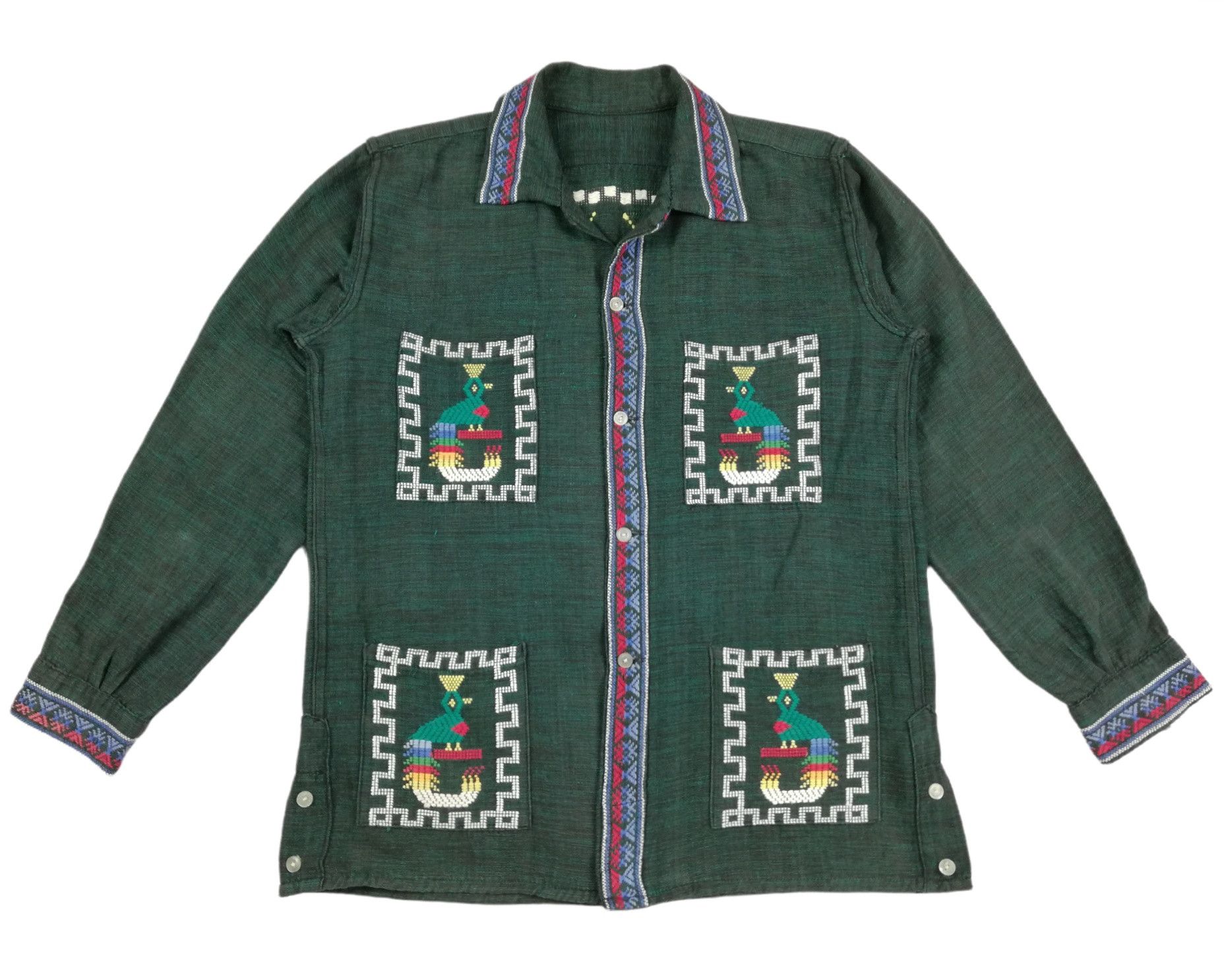 Art Comes First × Native 🔥1960's Guatemalan Aztec Embroidered Handwoven Hemp Jacket Size US M / EU 48-50 / 2 - 2 Thumbnail