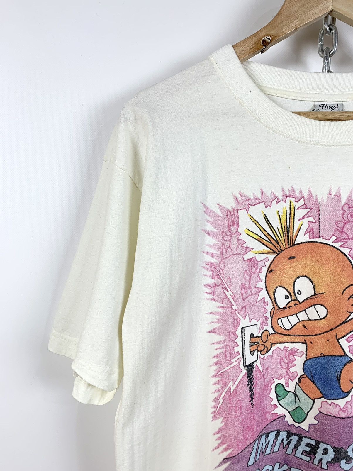 Vintage 90s Vintage Windel Winni Immer Schön Locker Bleiben T-Shirt Size US L / EU 52-54 / 3 - 5 Thumbnail