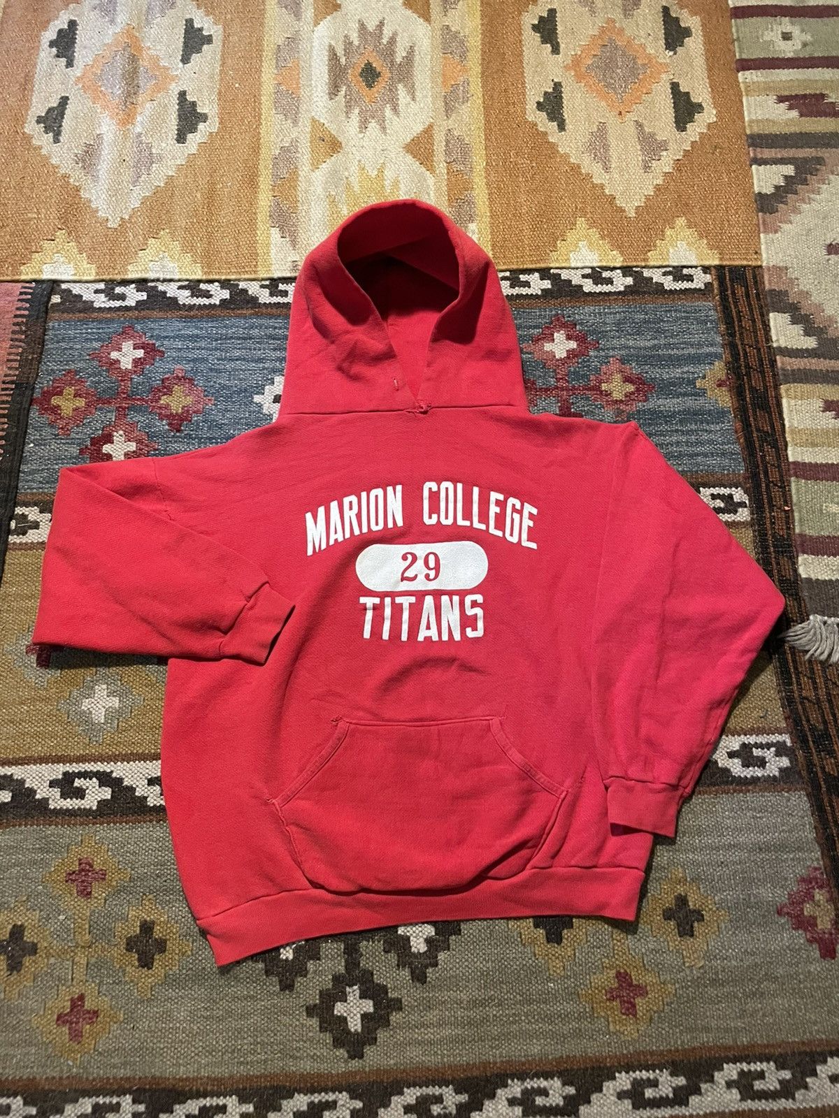 Vintage Russell athletic hoodie Marion college titans 1970s