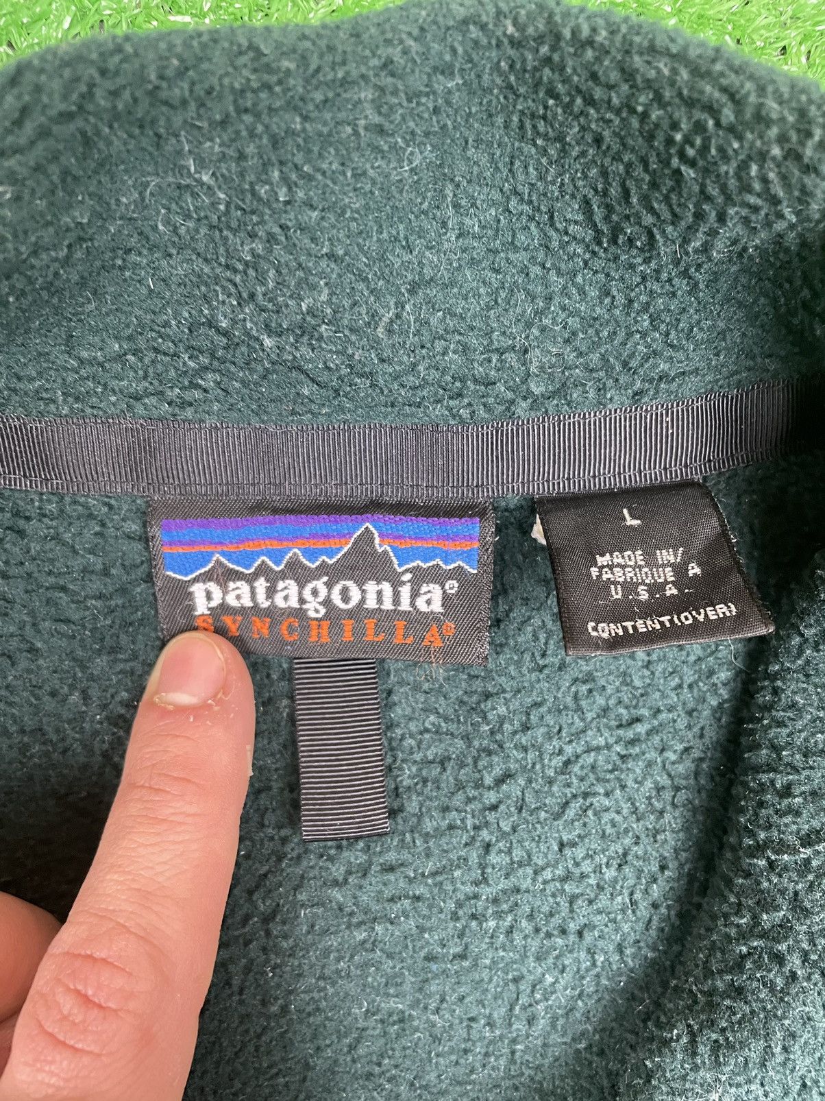 Patagonia × Vintage Vintage 90s Patagonia Synchilla Jacket Green Deep Pile USA Size US L / EU 52-54 / 3 - 3 Thumbnail