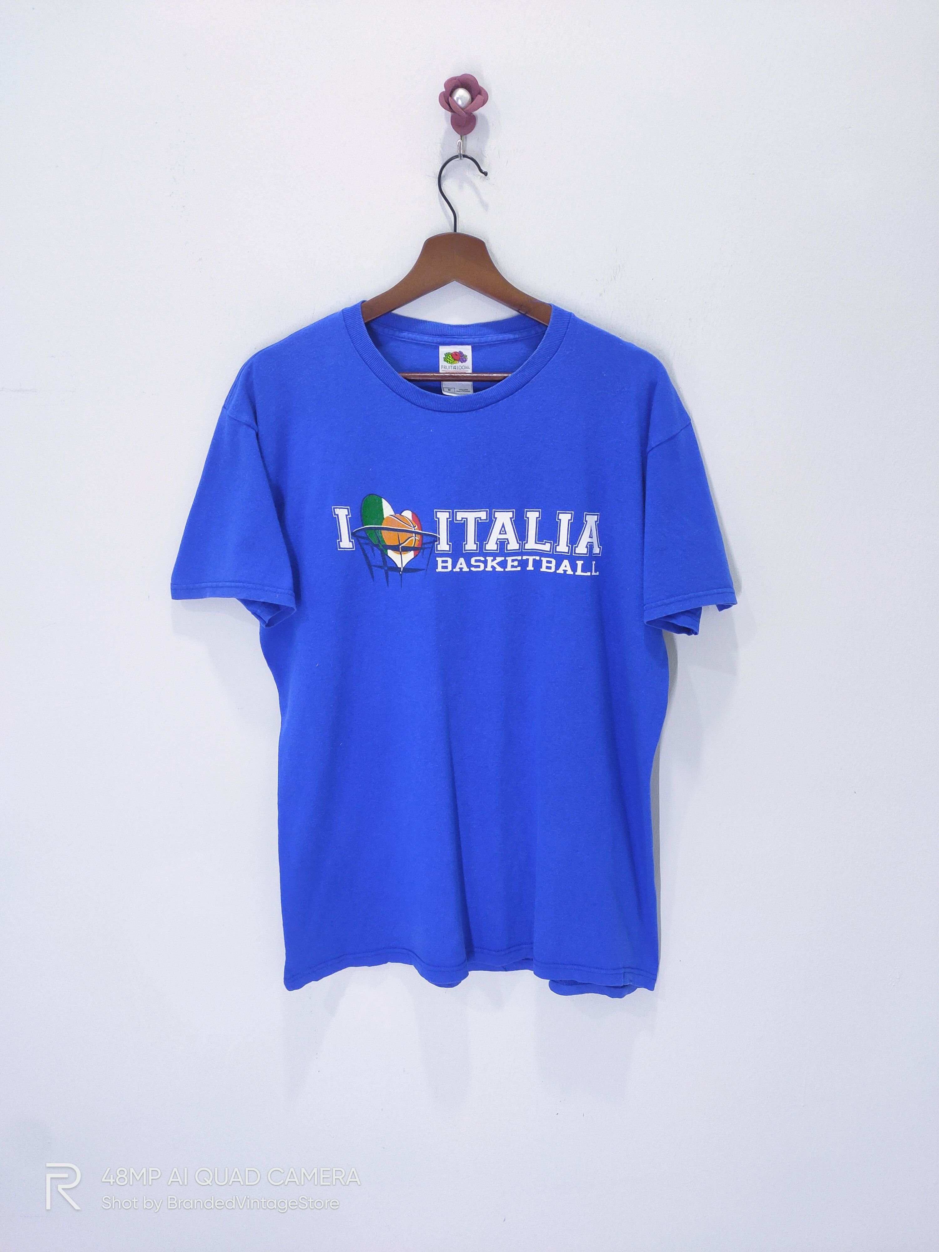 Fruit Of The Loom × Vintage Vintage FOTL I Love ITALIA Basketball Slam Dunk Sport Tee Size US M / EU 48-50 / 2 - 1 Thumbnail