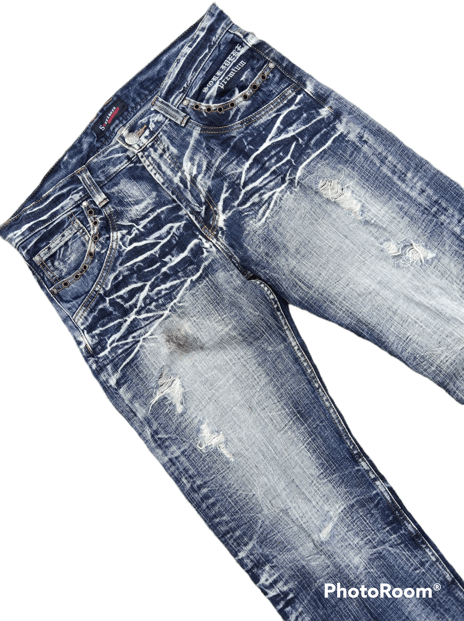 Japanese Brand SUPER SICK⚡⚡⚡DISTRESSED SORRIDERRE DENIM PANTS Size US 33 - 5 Thumbnail