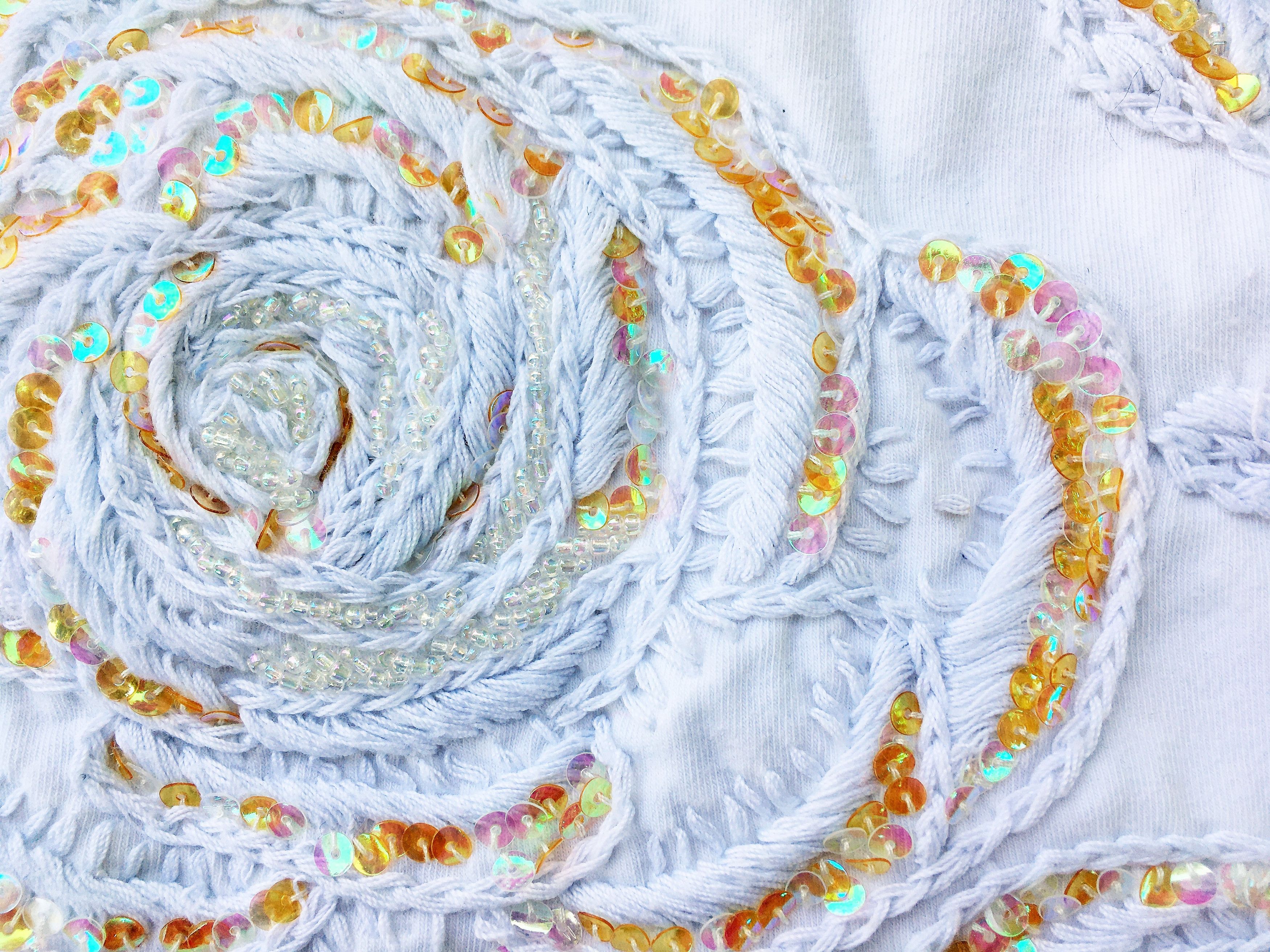 Dior Christian Dior Rose Floral Glitter Embroidered T-shirt Top Size S / US 4 / IT 40 - 3 Thumbnail
