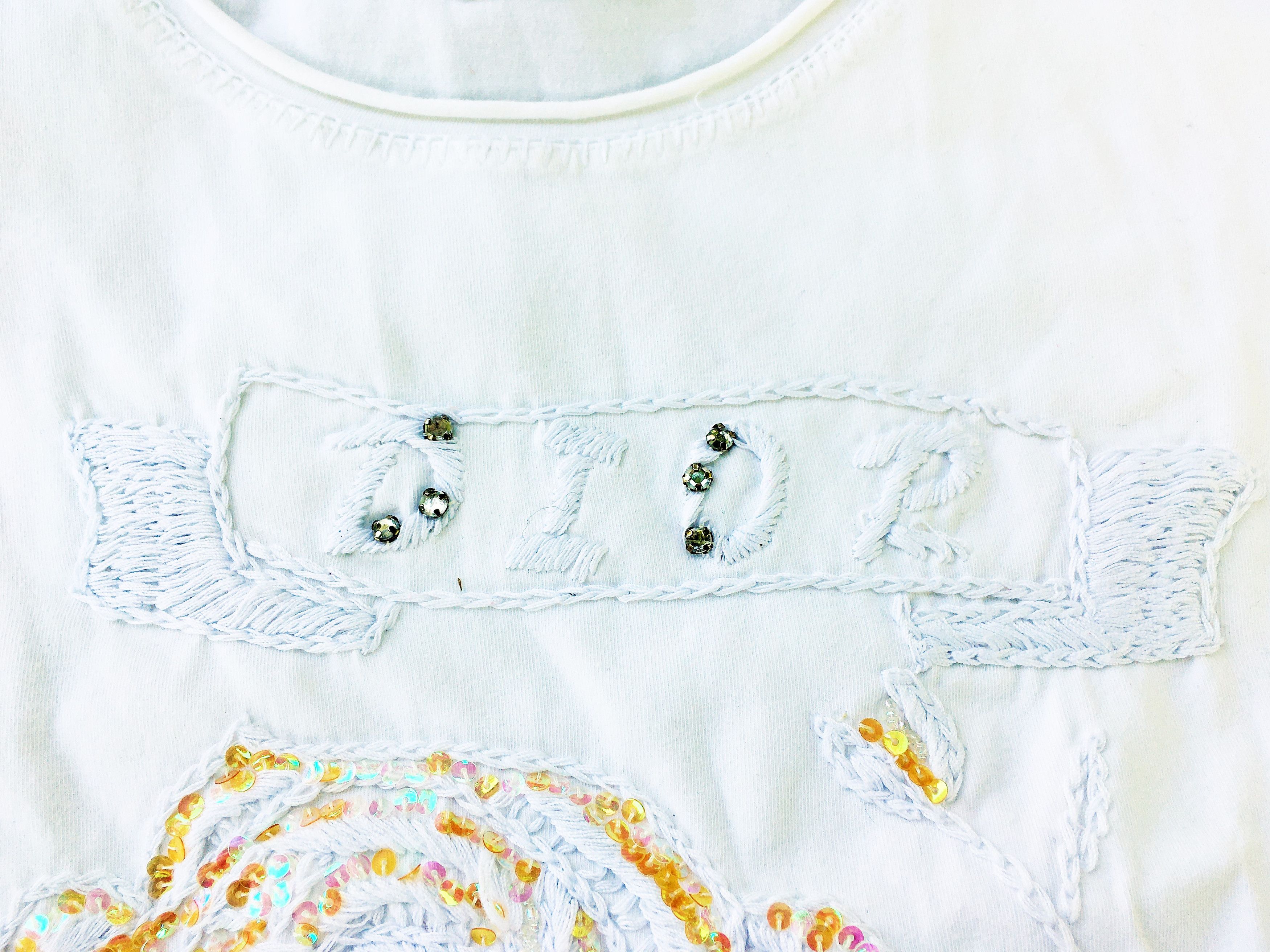 Dior Christian Dior Rose Floral Glitter Embroidered T-shirt Top Size S / US 4 / IT 40 - 7 Thumbnail