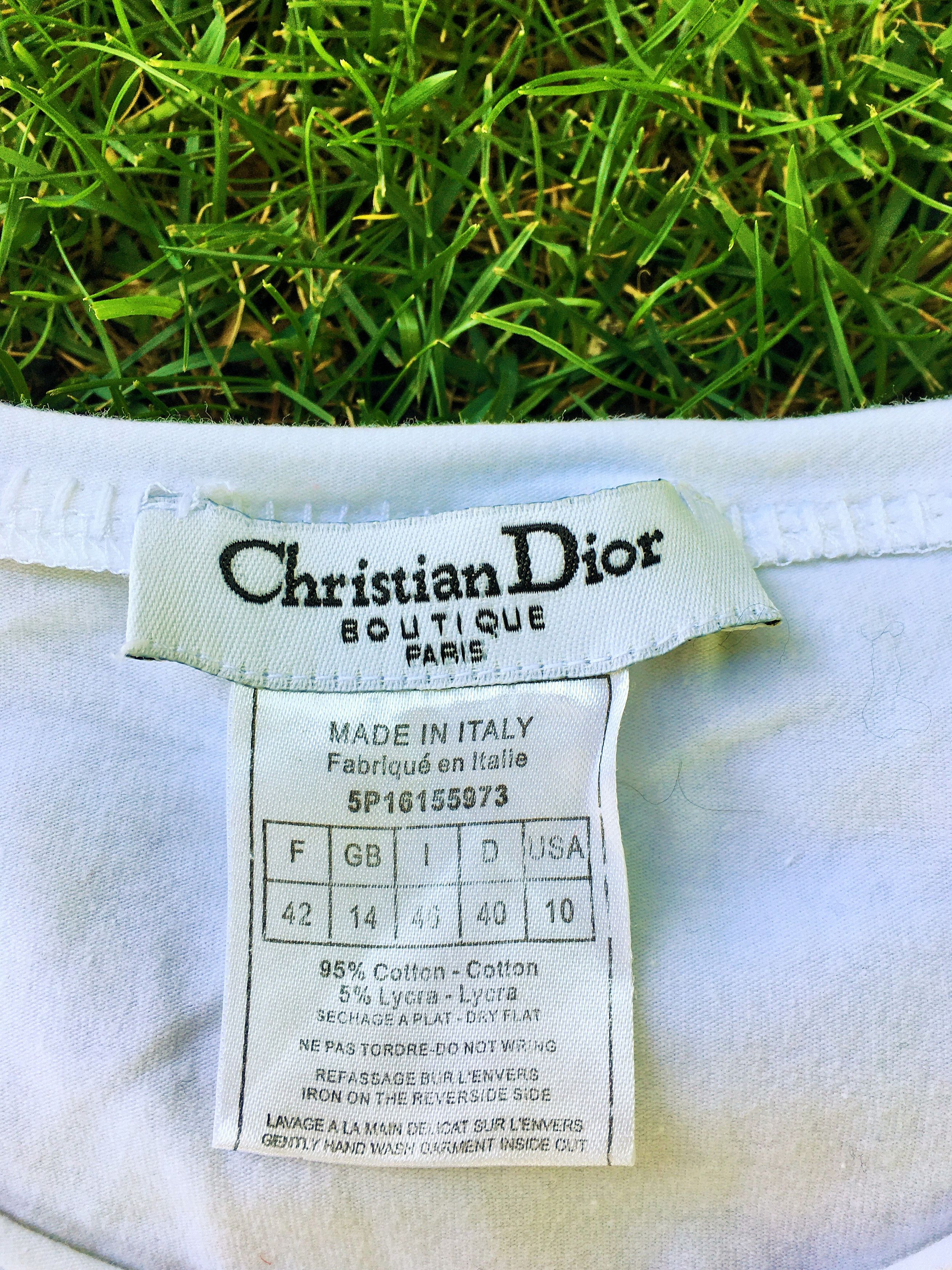 Dior Christian Dior Rose Floral Glitter Embroidered T-shirt Top Size S / US 4 / IT 40 - 5 Thumbnail