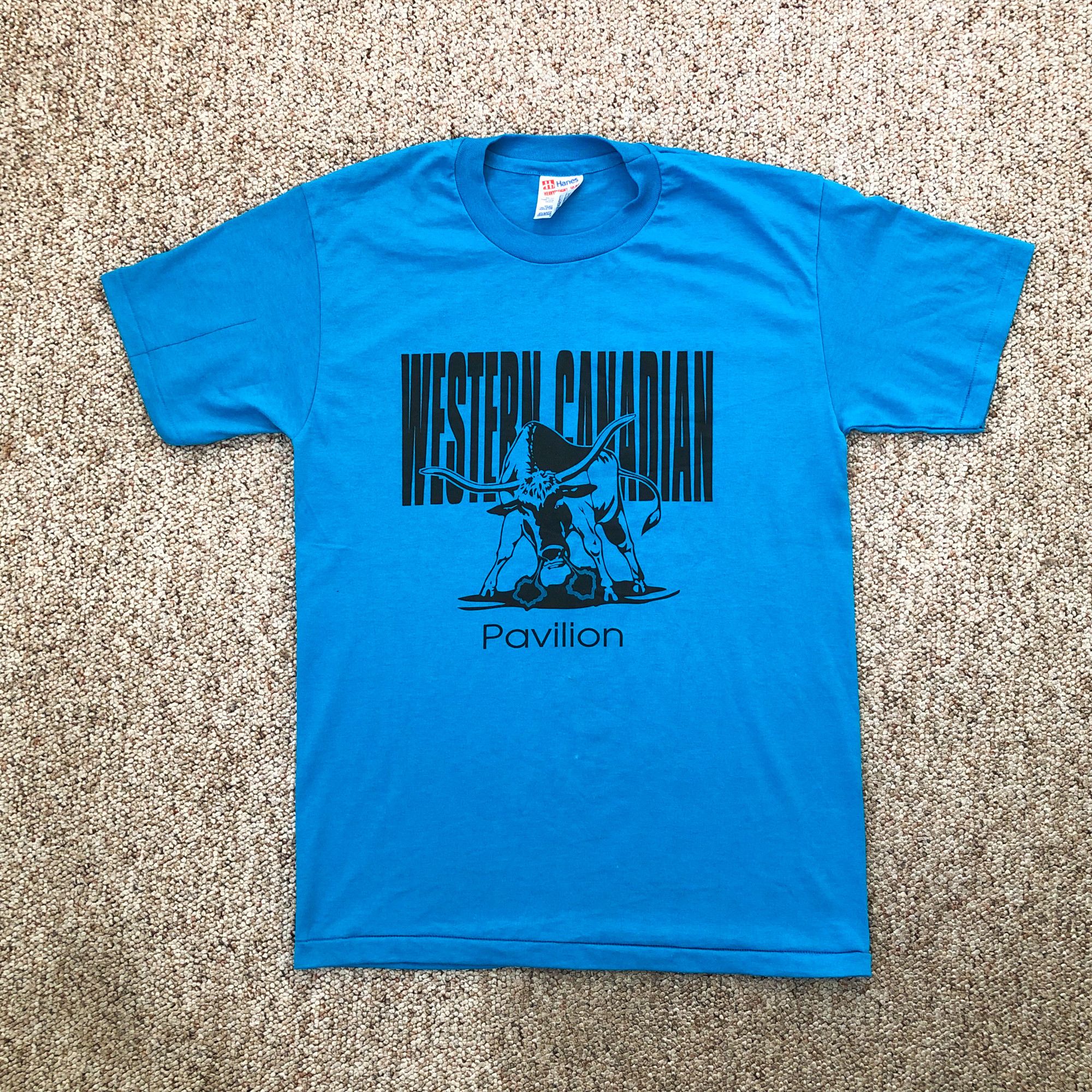 Vintage 90s Single Stitch Blue 'Cowboy' T-Shirt (with back hit 🔥) Size US M / EU 48-50 / 2 - 5 Thumbnail