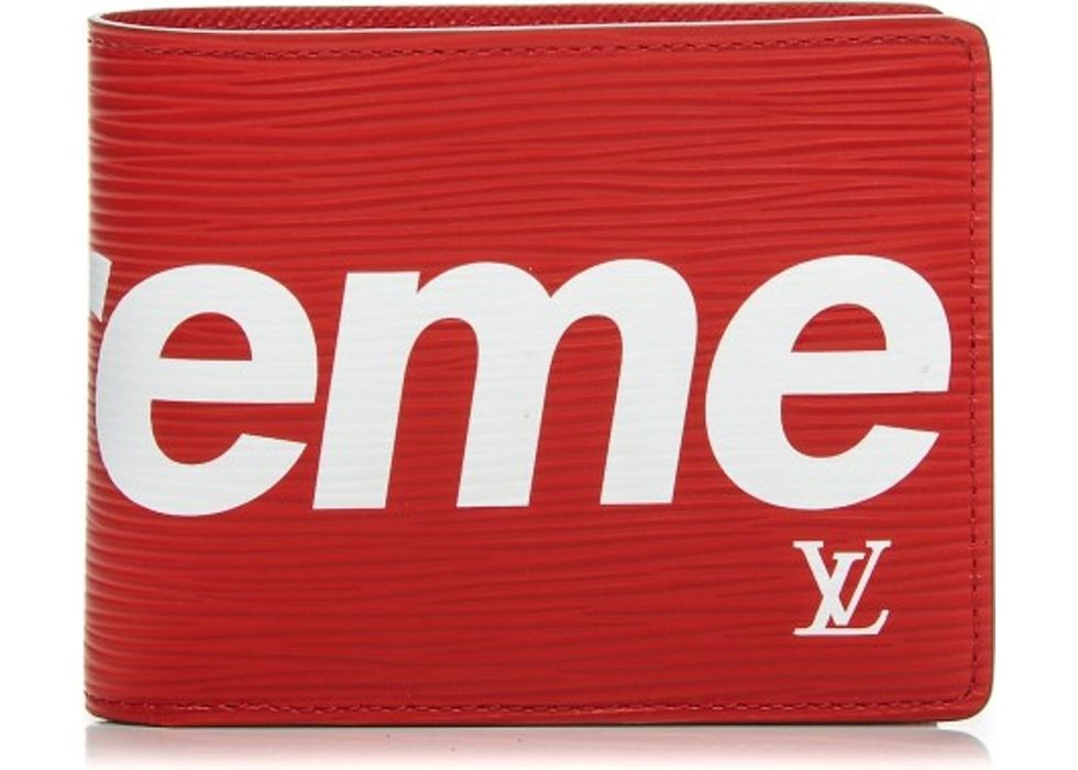 Louis Vuitton Trifold Wallet Epi Supreme 2017AW Chain Red x White Leat in  2023