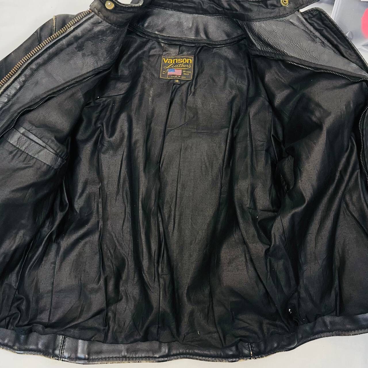 Vanson Leathers VINTAGE VANSON LEATHERS BIKER LEATHER JACKET Size US XS / EU 42 / 0 - 20 Thumbnail
