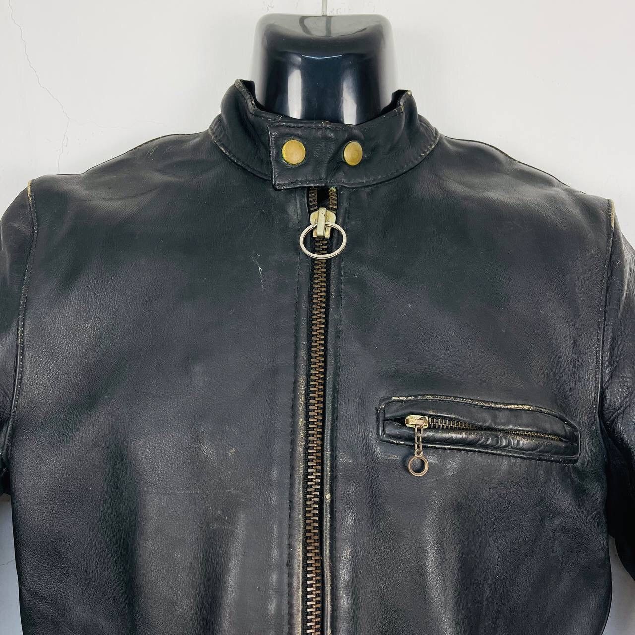Vanson Leathers VINTAGE VANSON LEATHERS BIKER LEATHER JACKET Size US XS / EU 42 / 0 - 3 Thumbnail