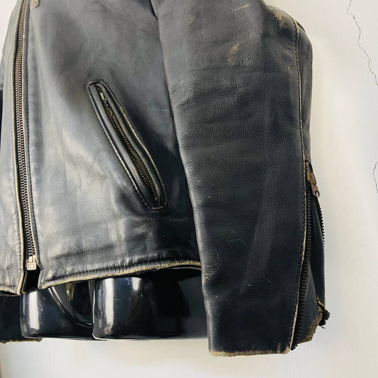 Vanson Leathers VINTAGE VANSON LEATHERS BIKER LEATHER JACKET Size US XS / EU 42 / 0 - 10 Thumbnail