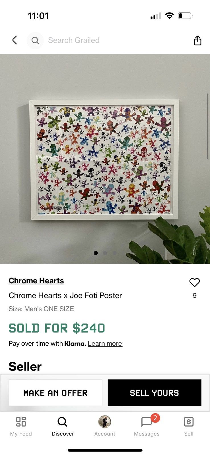 Chrome Hearts 🖤Chrome Hearts🖤Joe Foti Framed Double Sided Poster Size ONE SIZE - 2 Thumbnail