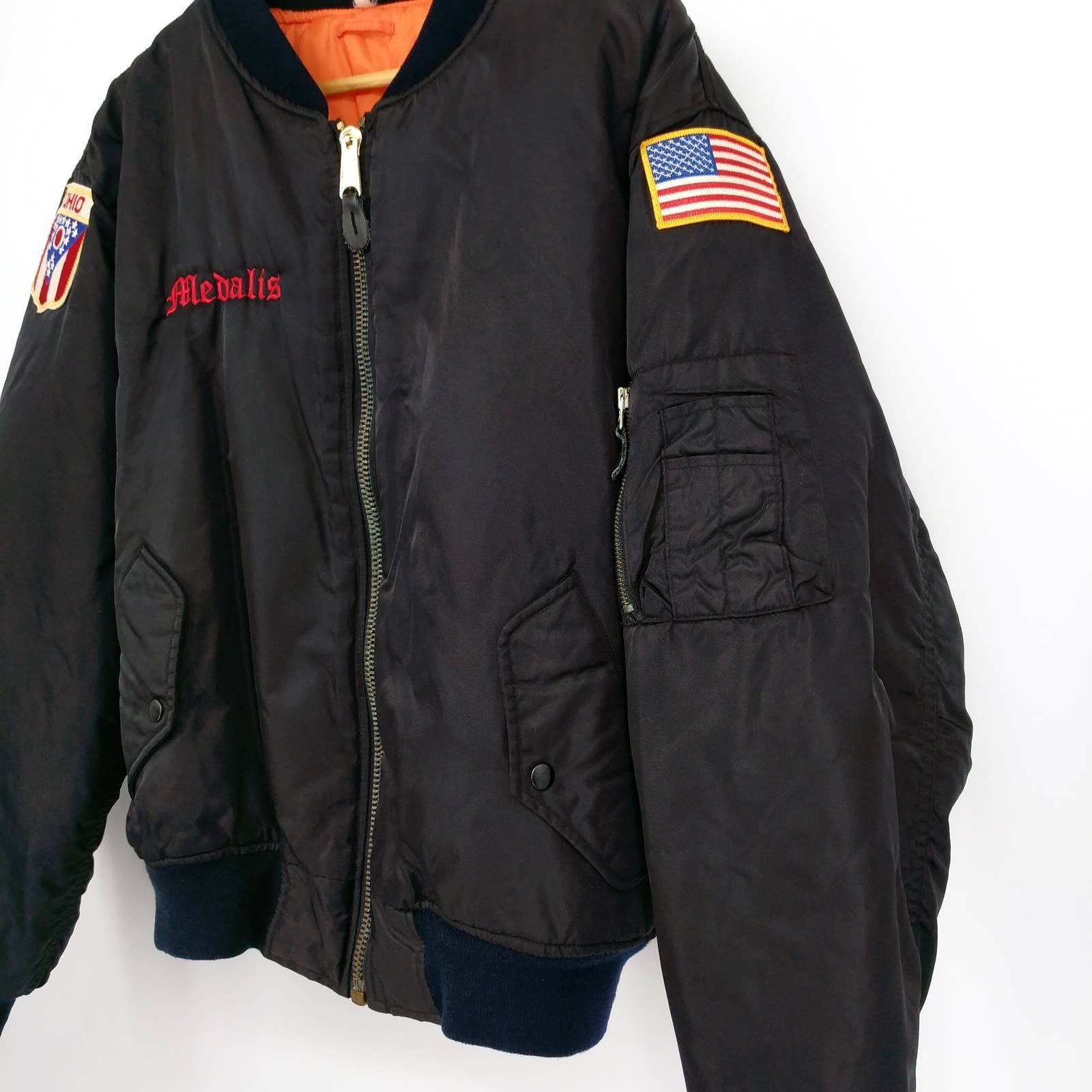 Vintage Vintage US Army MA-1 Flight Bomber Jacket Military Patch L Size US L / EU 52-54 / 3 - 3 Thumbnail