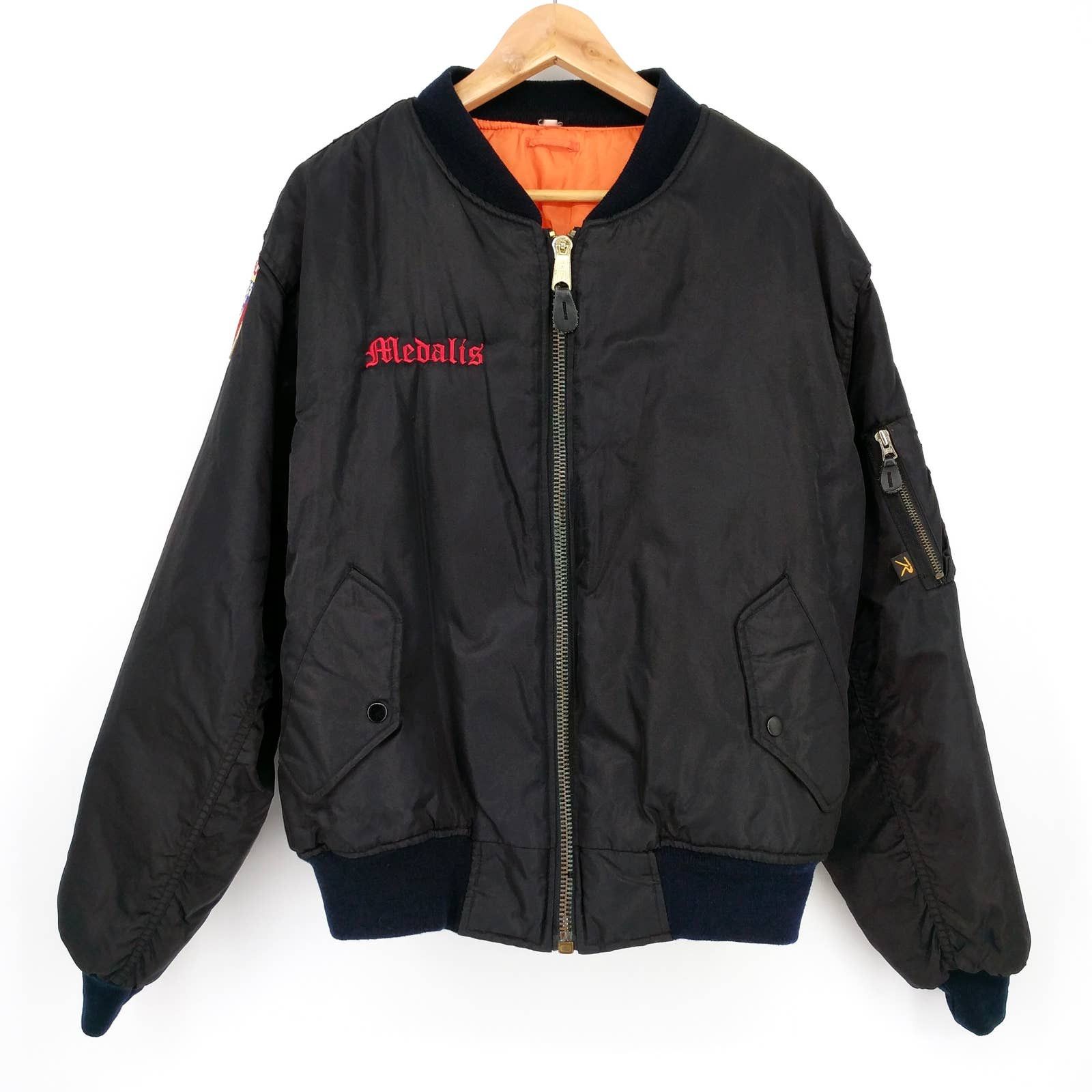 Vintage Vintage US Army MA-1 Flight Bomber Jacket Military Patch L Size US L / EU 52-54 / 3 - 4 Thumbnail