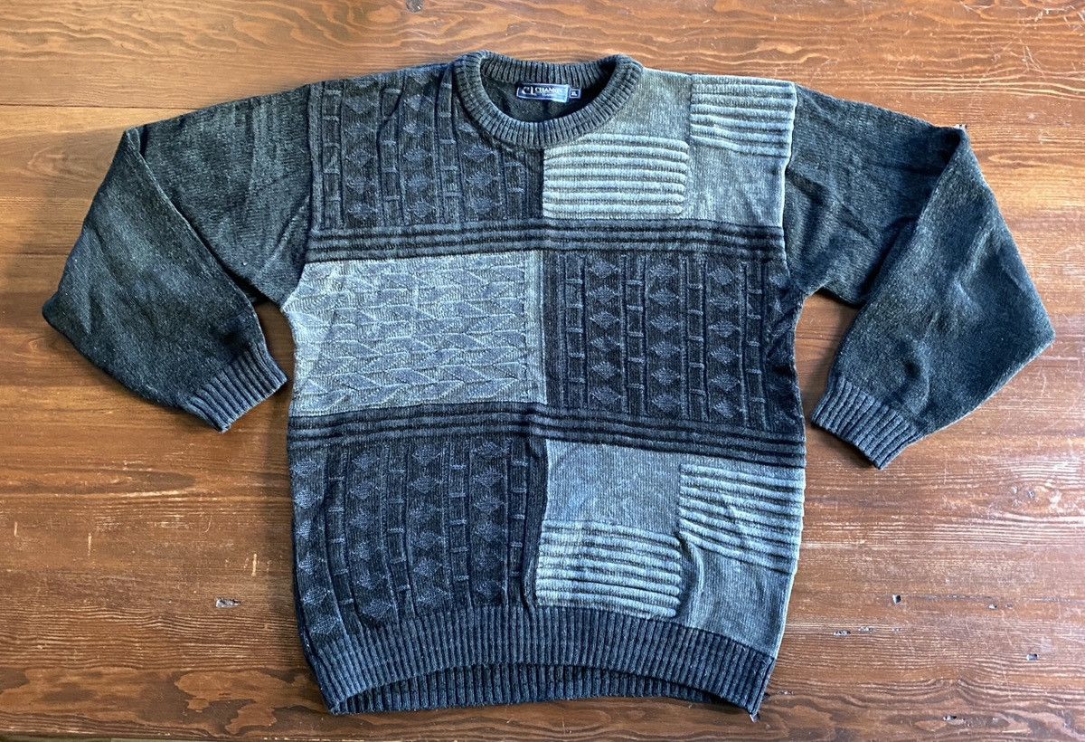 Vintage Vintage 90’s Chamon Chenille Faded Multi Panel Sweater Size US XL / EU 56 / 4 - 2 Thumbnail