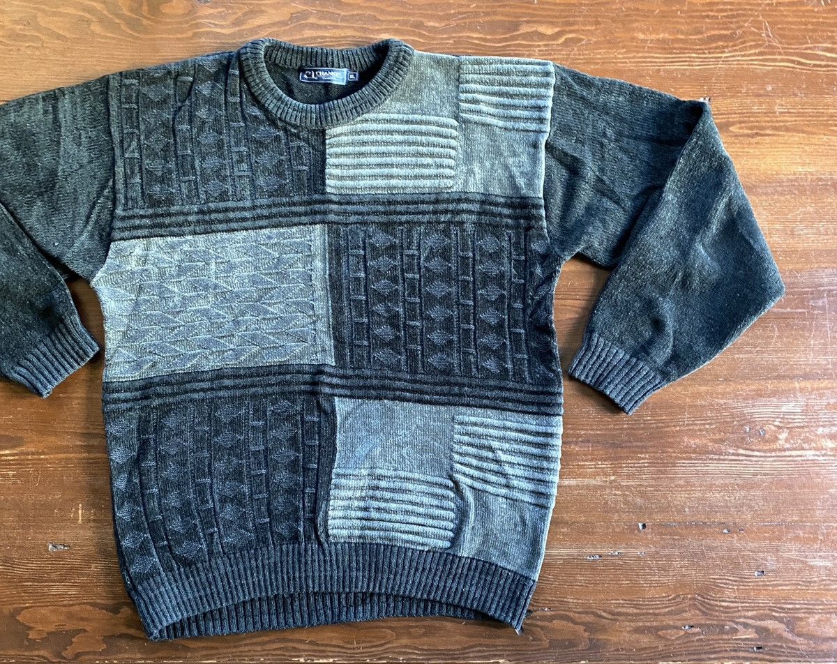 Vintage Vintage 90’s Chamon Chenille Faded Multi Panel Sweater Size US XL / EU 56 / 4 - 1 Thumbnail