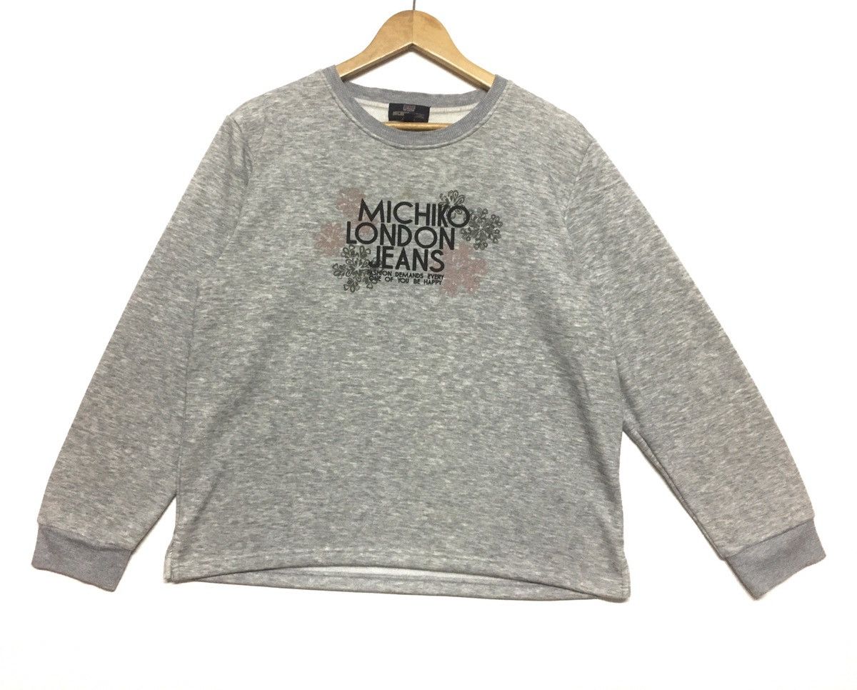 Japanese Brand × Michiko Koshino London × Vintage Michiko London Long sleeve Crewneck Spellout Flowers Size US M / EU 48-50 / 2 - 1 Thumbnail