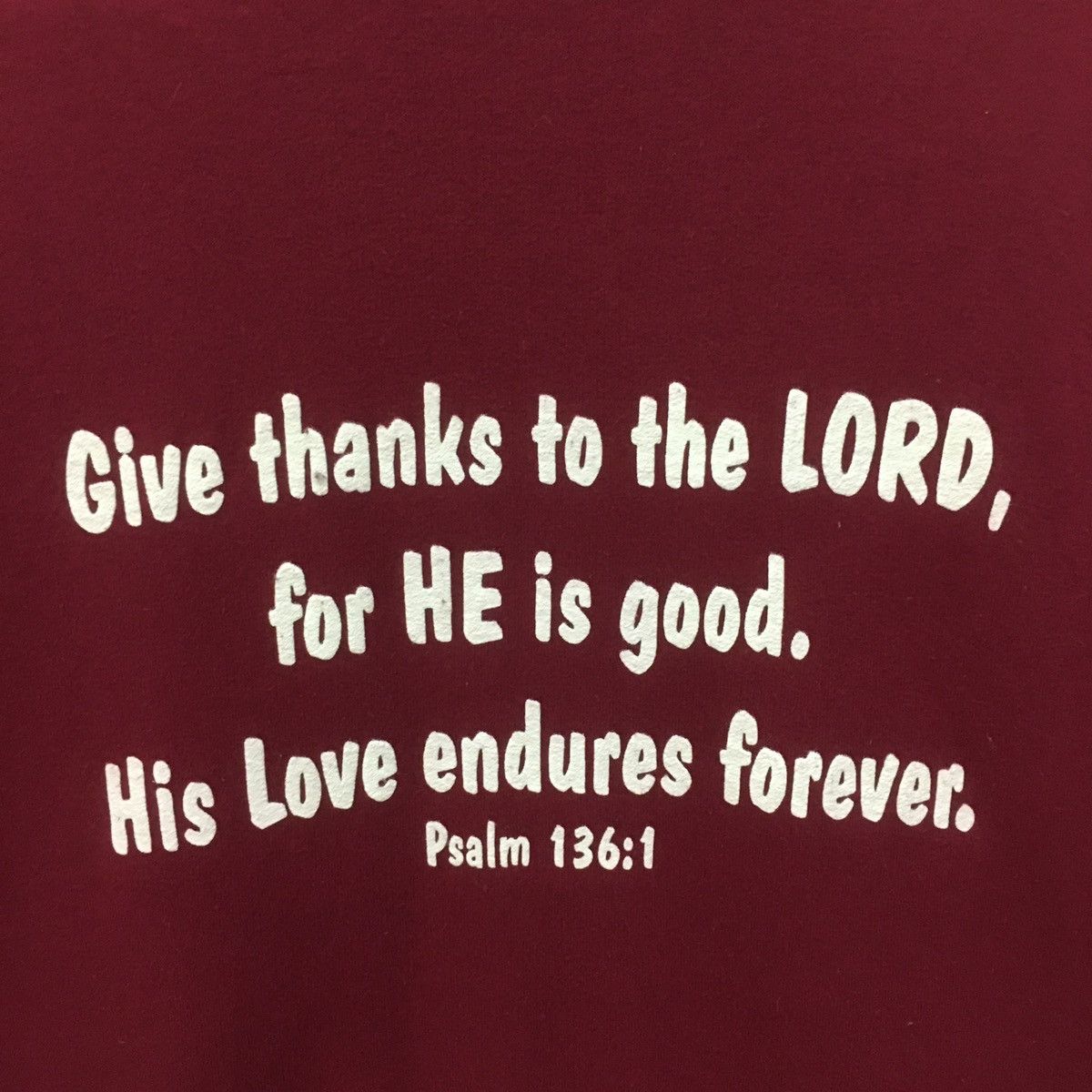Fruit Of The Loom × Vintage Vintage Fruit Of The Loom Sweatshirt Give Thanks ToThe Lord Size US L / EU 52-54 / 3 - 6 Thumbnail