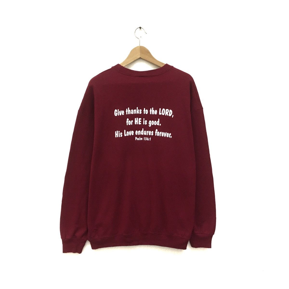 Fruit Of The Loom × Vintage Vintage Fruit Of The Loom Sweatshirt Give Thanks ToThe Lord Size US L / EU 52-54 / 3 - 1 Thumbnail