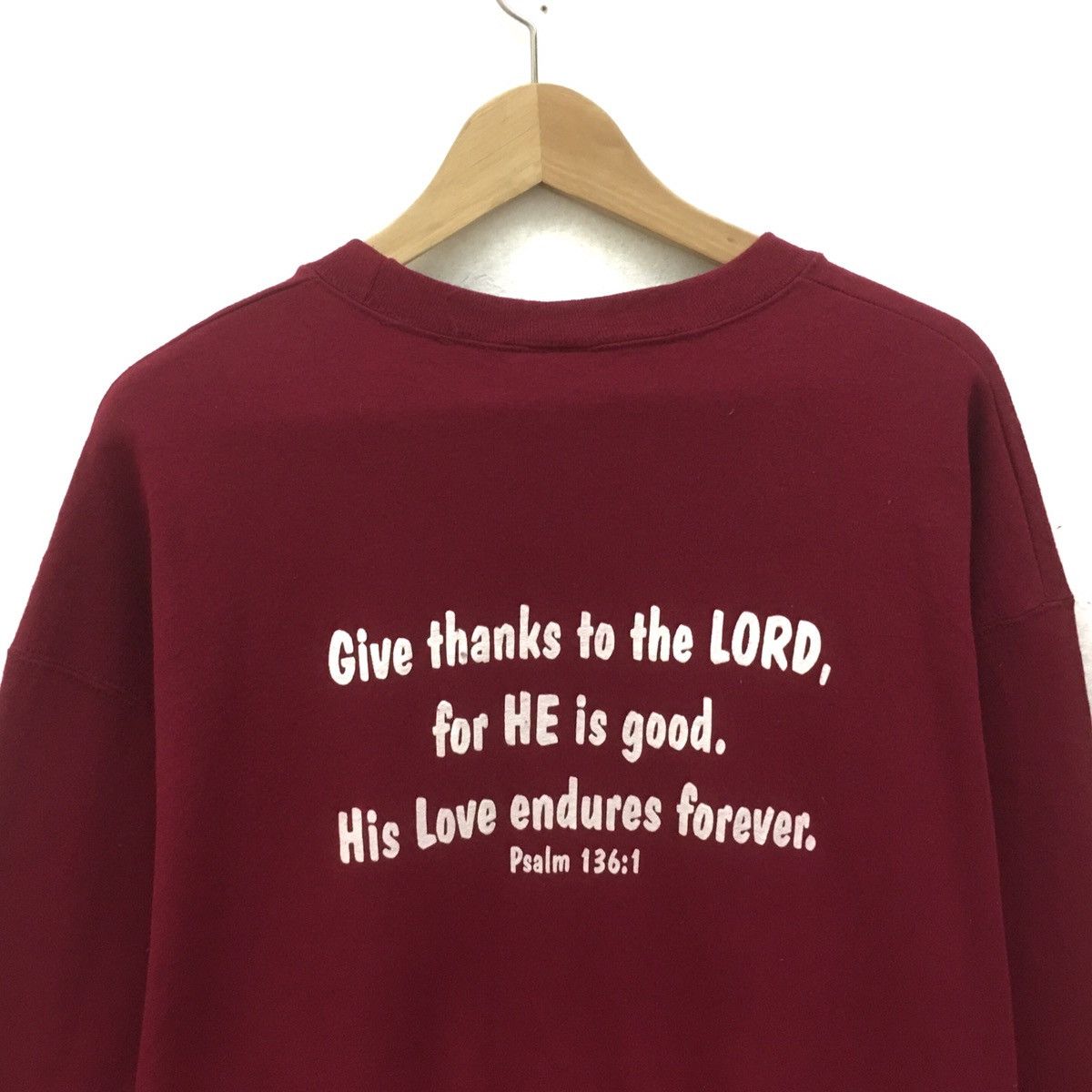 Fruit Of The Loom × Vintage Vintage Fruit Of The Loom Sweatshirt Give Thanks ToThe Lord Size US L / EU 52-54 / 3 - 2 Thumbnail