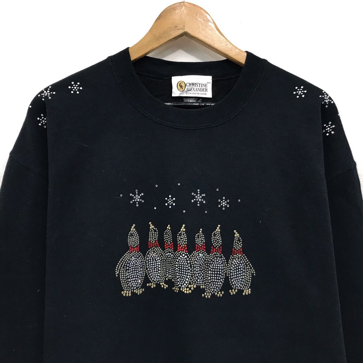 Other Christine Alexander Sweatshirt Embroidery Crystal Penguins Size US L / EU 52-54 / 3 - 2 Thumbnail